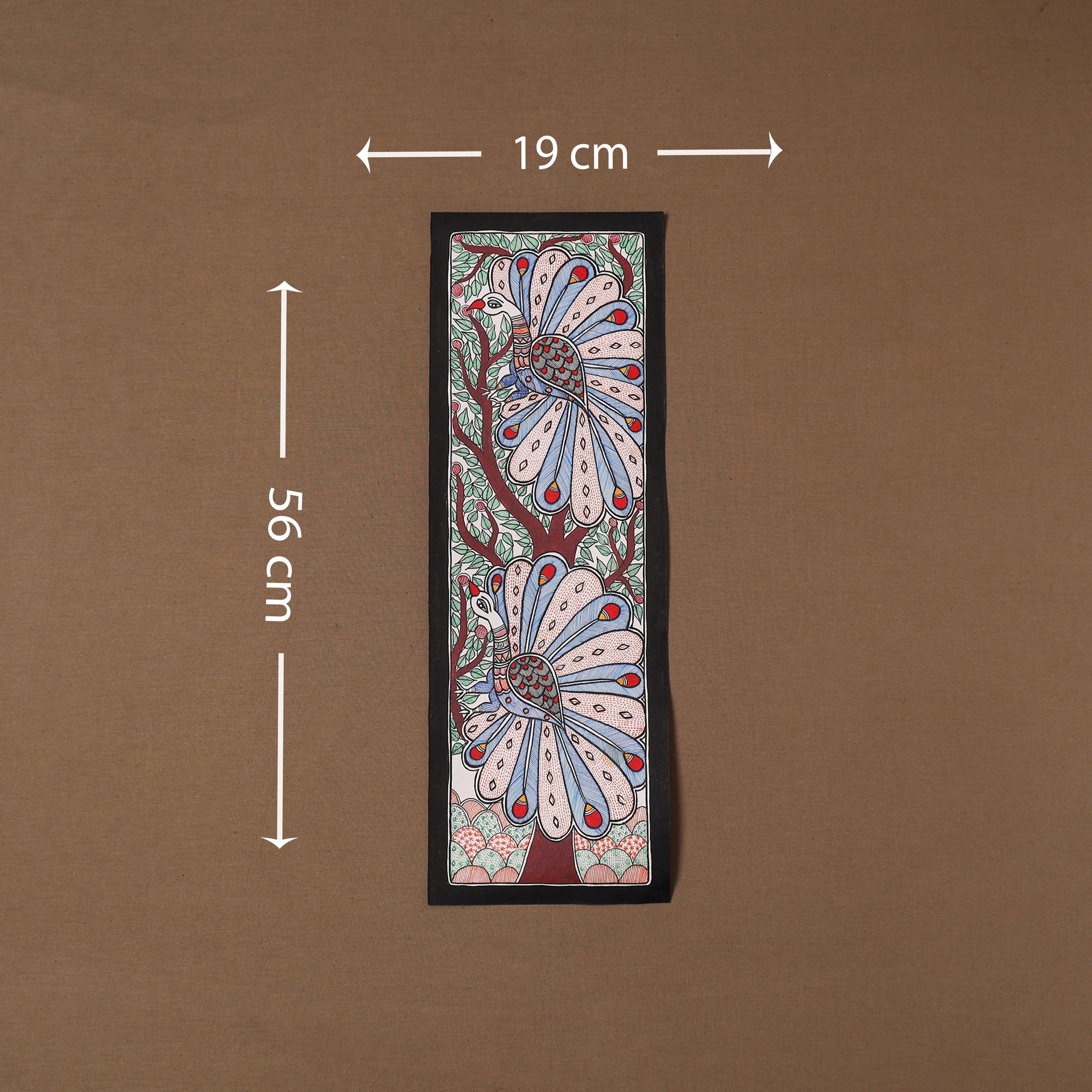 Handpainted madhubani painting by hira devi (22 x 7 in) 41