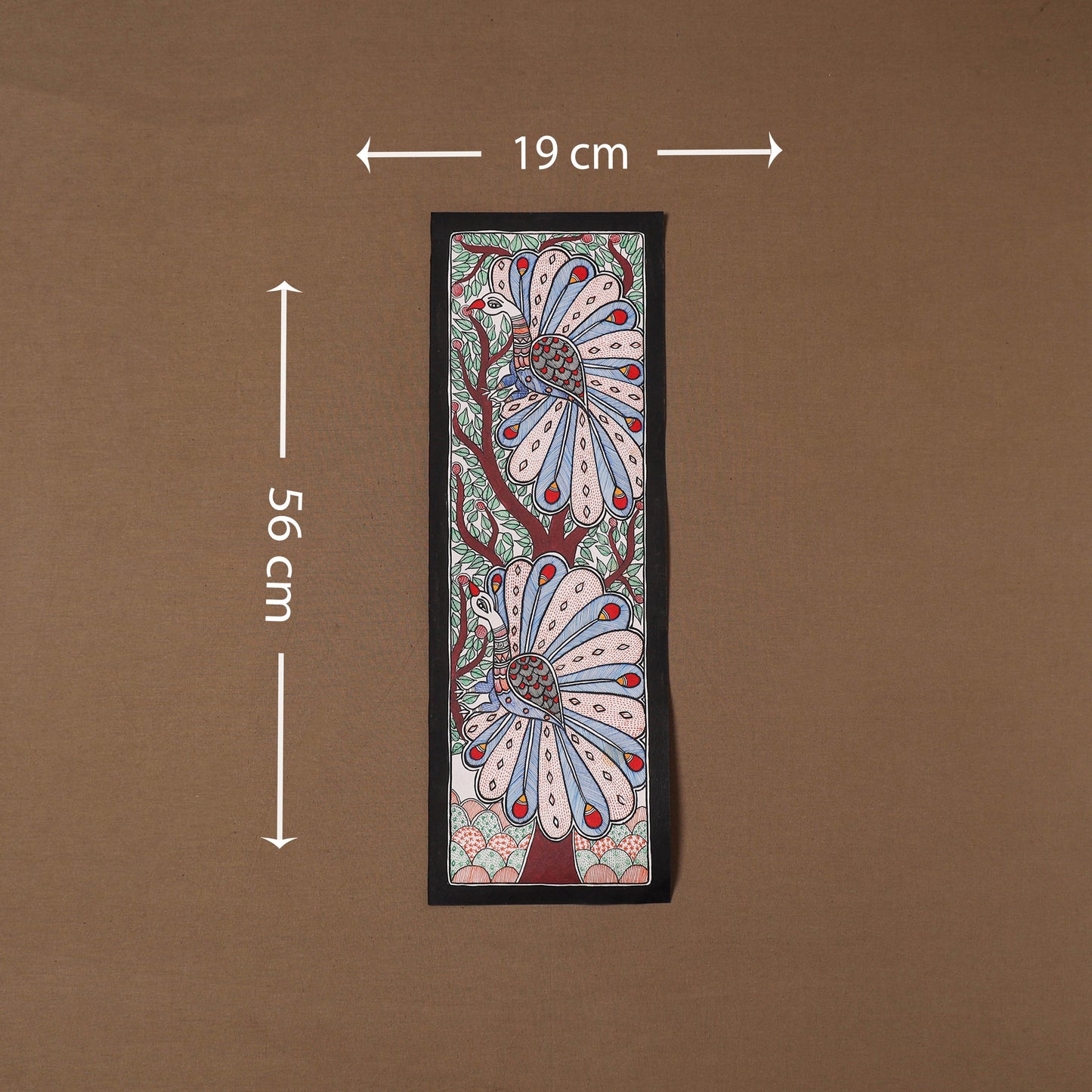 Handpainted madhubani painting by hira devi (22 x 7 in) 41