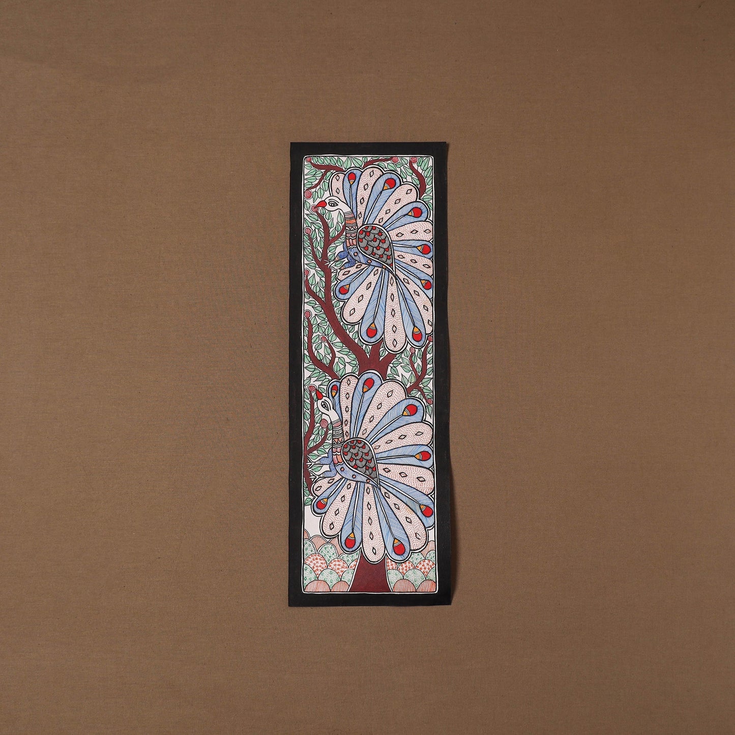 Handpainted madhubani painting by hira devi (22 x 7 in) 41