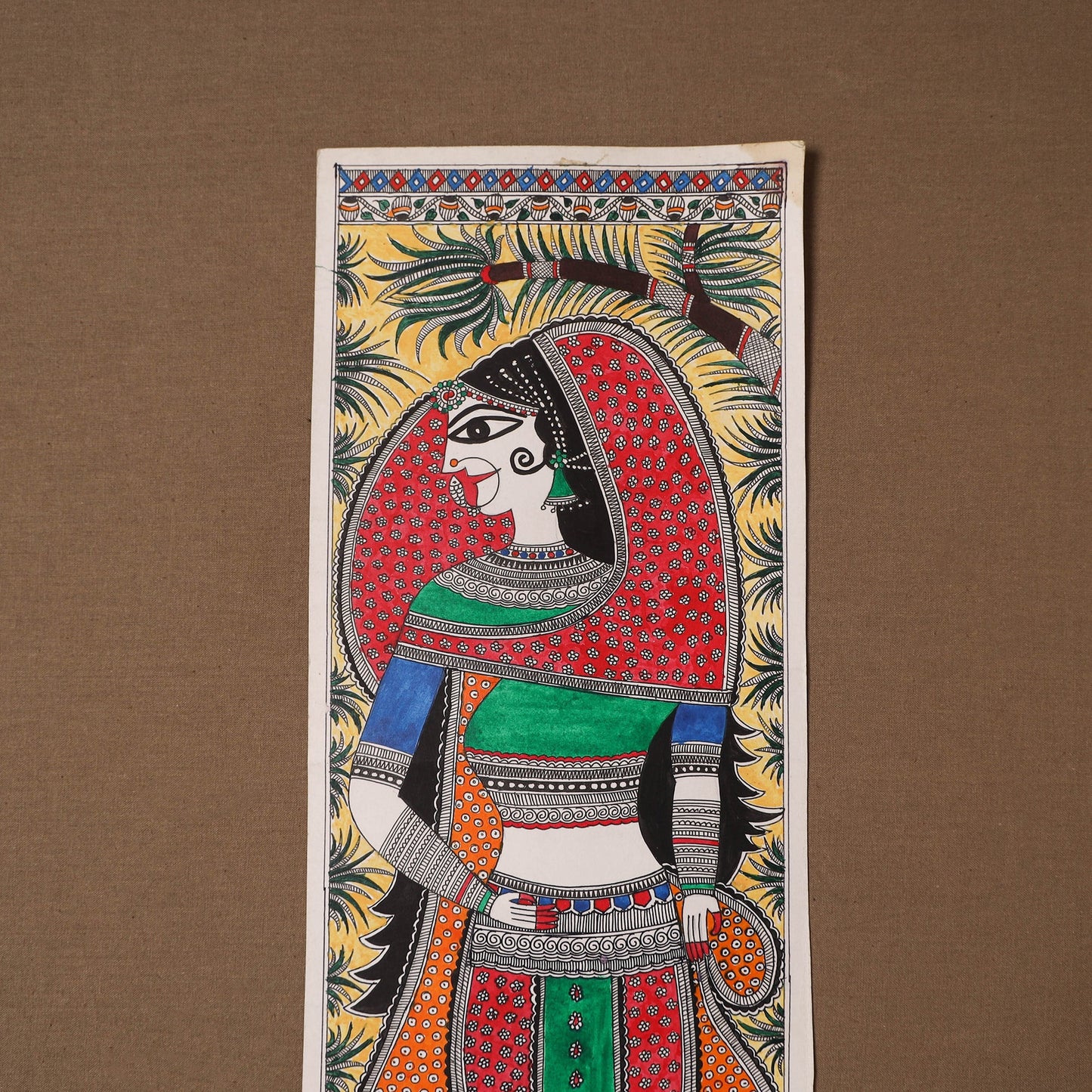 Handpainted madhubani painting by hira devi (22 x 7 in) 42