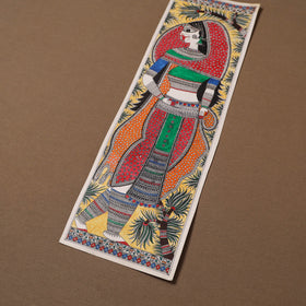 Handpainted madhubani painting by hira devi (22 x 7 in) 42