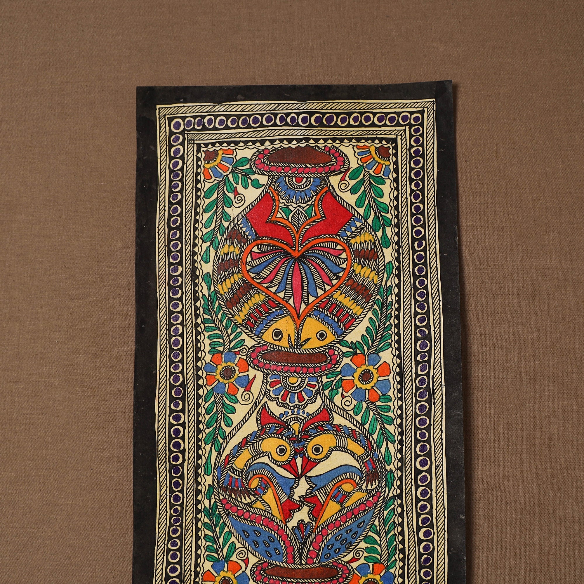 Handpainted madhubani painting by hira devi (22 x 7 in) 44