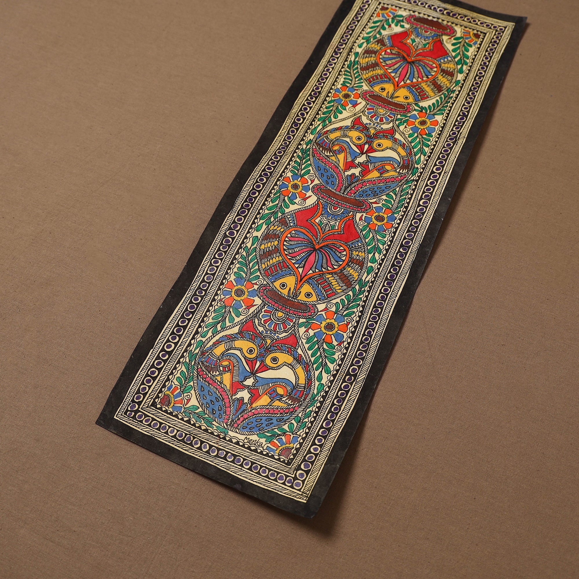 Handpainted madhubani painting by hira devi (22 x 7 in) 44