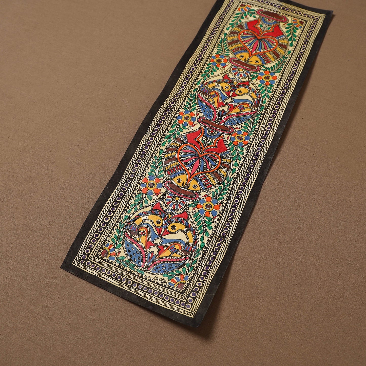 Handpainted madhubani painting by hira devi (22 x 7 in) 44