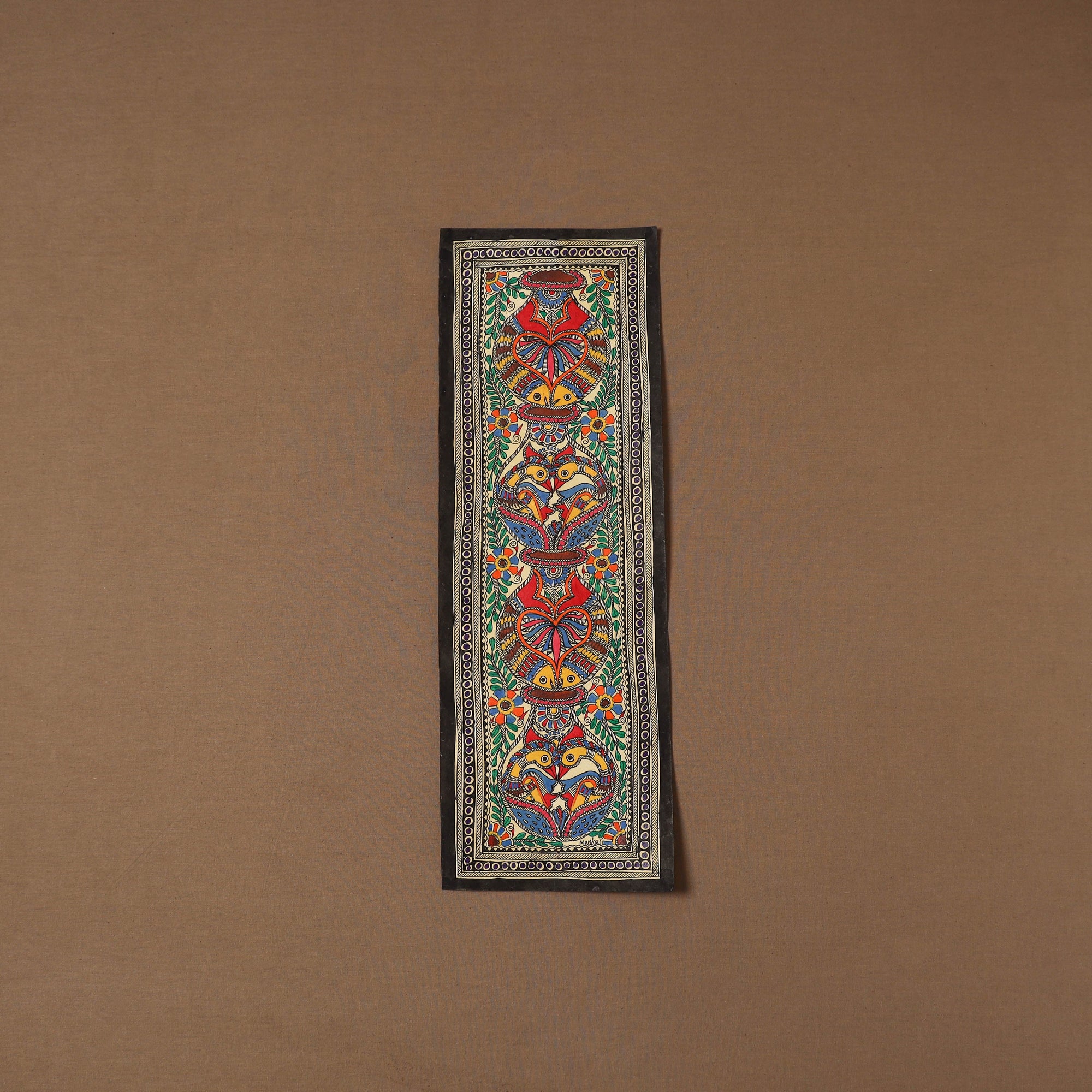 Handpainted madhubani painting by hira devi (22 x 7 in) 44