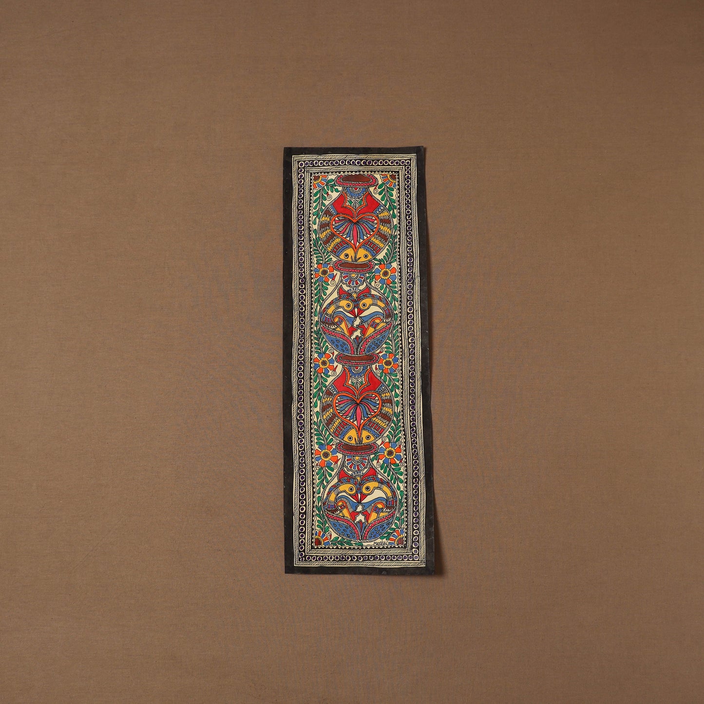 Handpainted madhubani painting by hira devi (22 x 7 in) 44