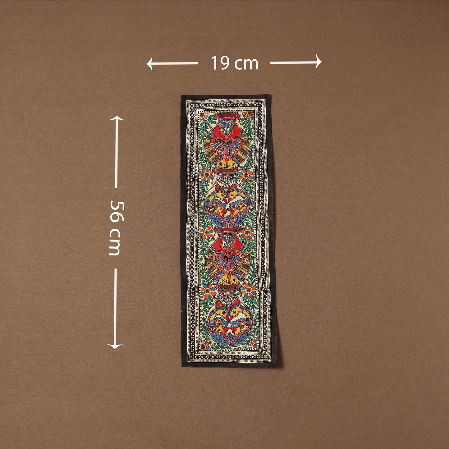 Handpainted madhubani painting by hira devi (22 x 7 in) 44