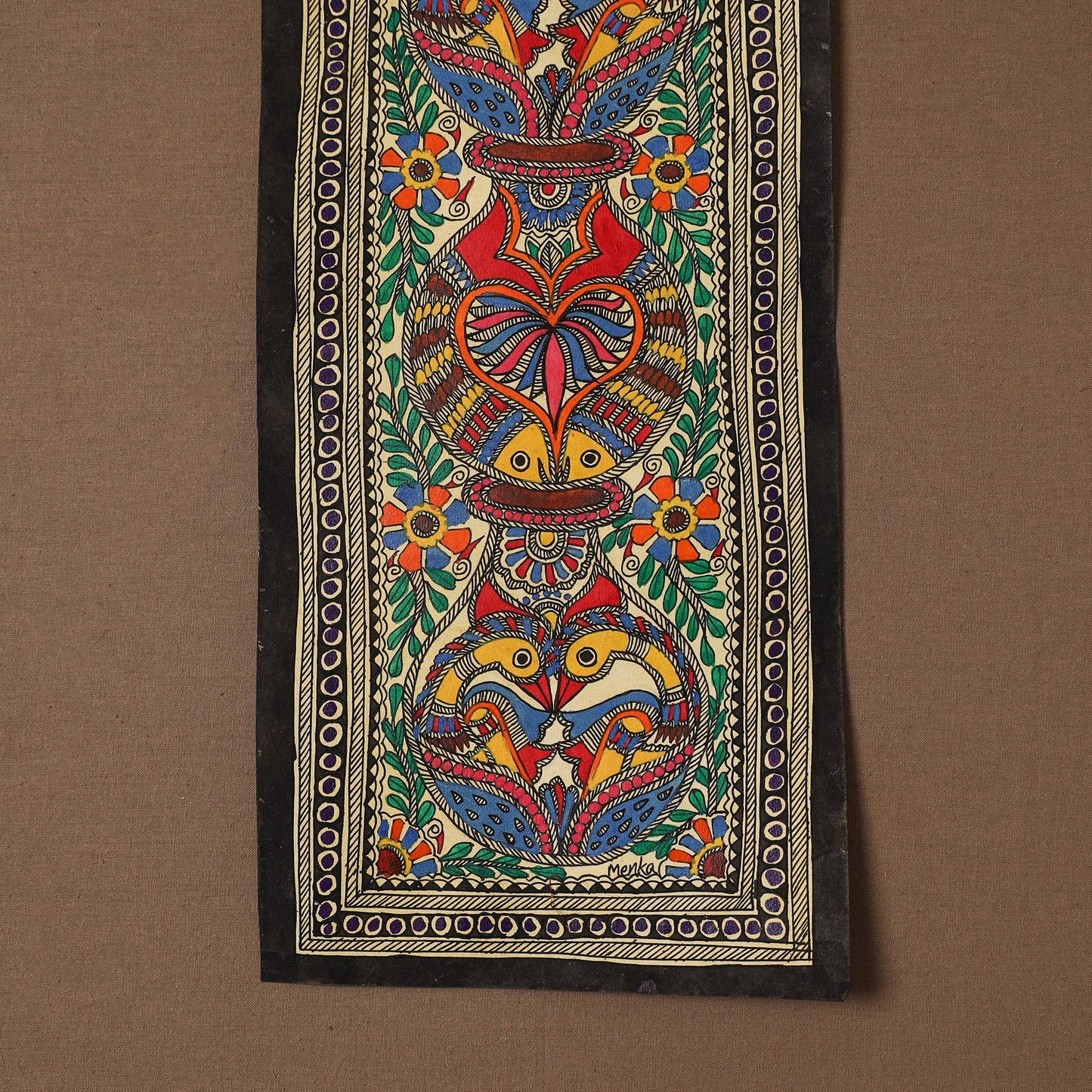 Handpainted madhubani painting by hira devi (22 x 7 in) 44