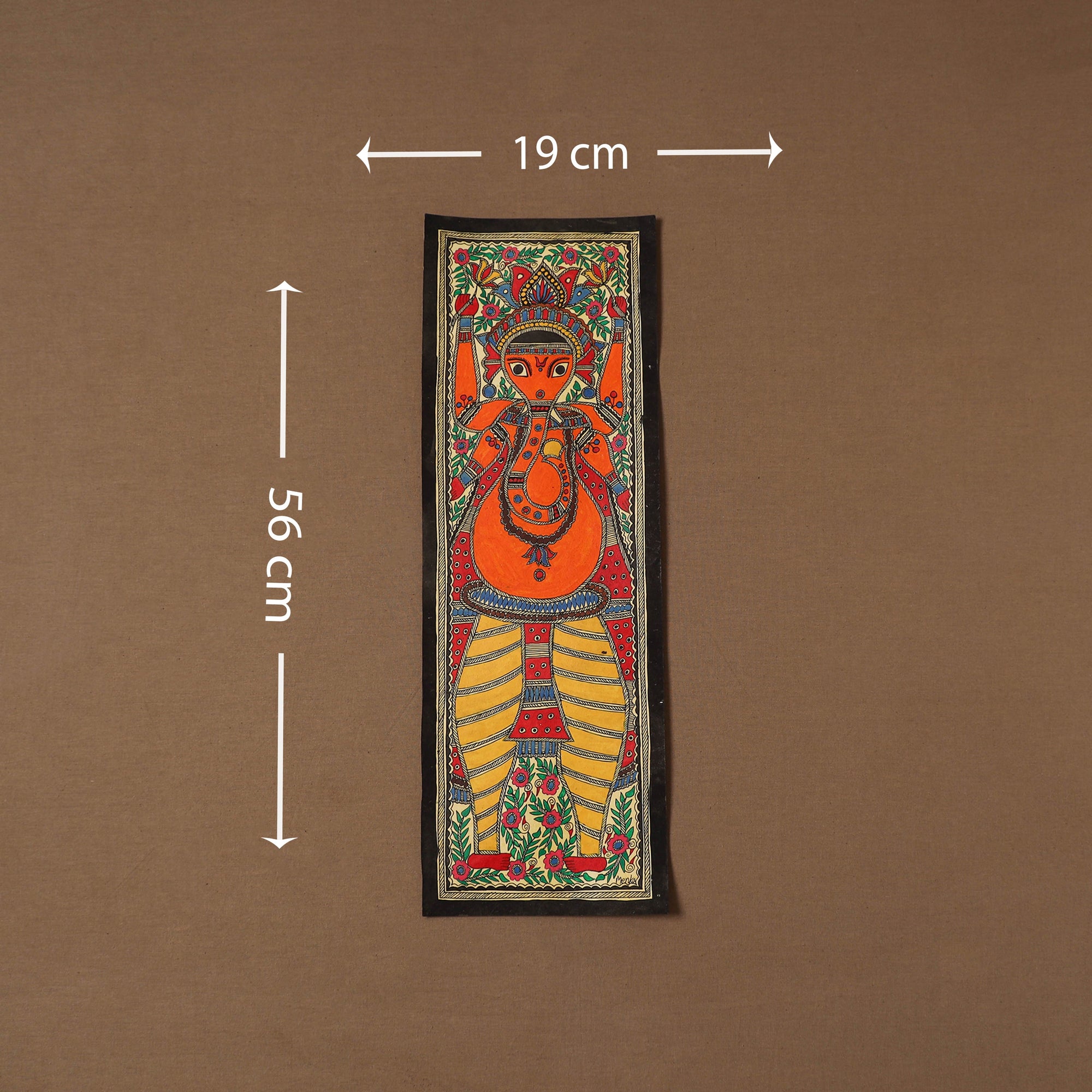 Handpainted madhubani painting by hira devi (22 x 7 in) 45