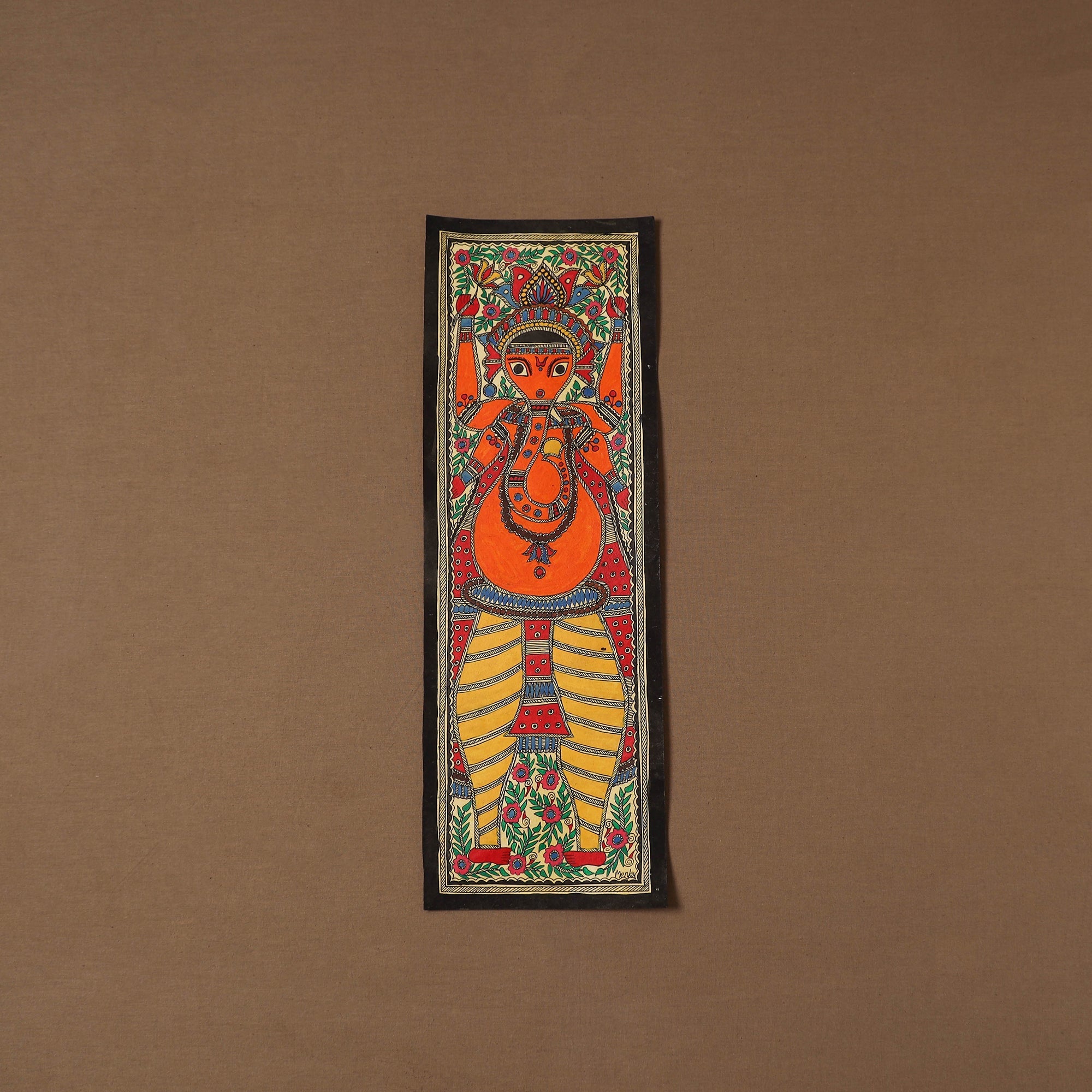 Handpainted madhubani painting by hira devi (22 x 7 in) 45