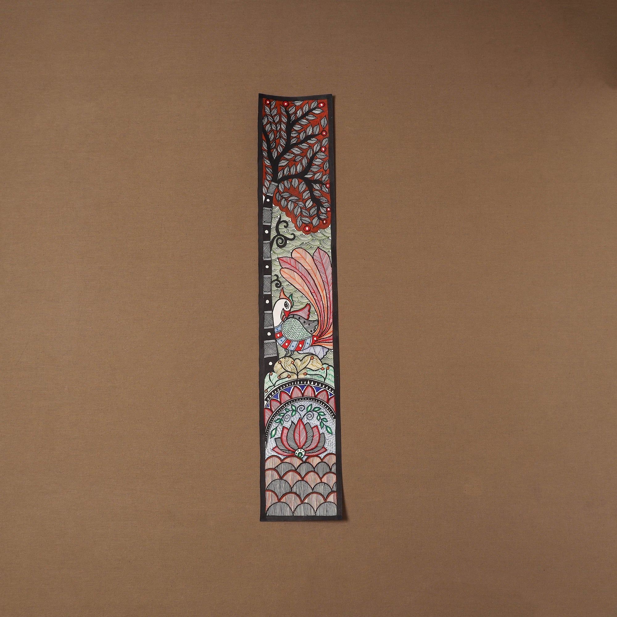 Handpainted madhubani painting by hira devi (30 x 5 in) 47