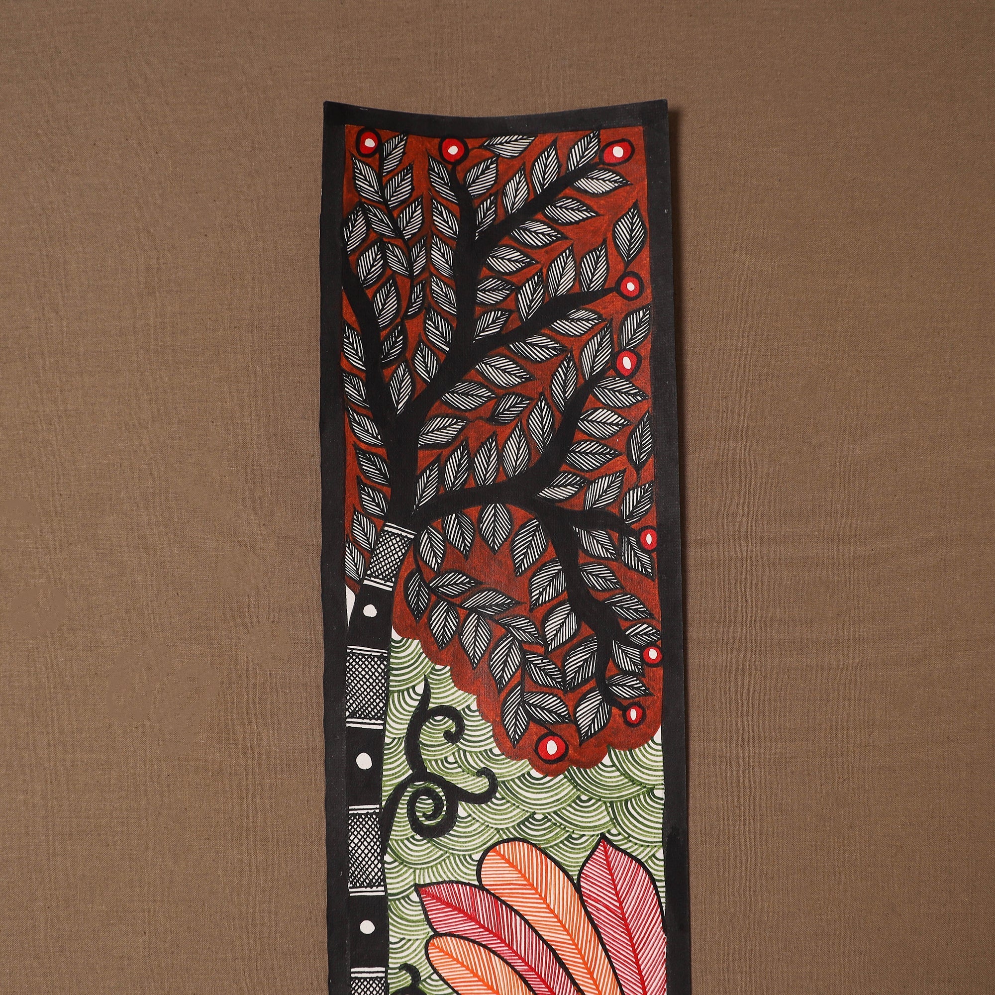 Handpainted madhubani painting by hira devi (30 x 5 in) 47