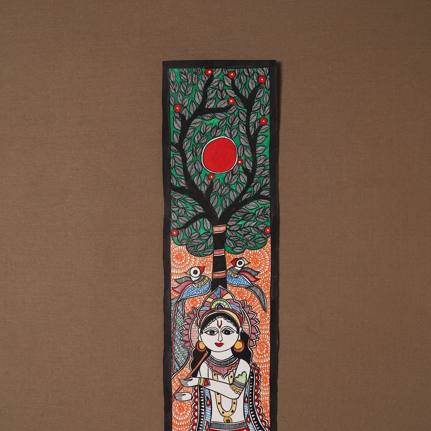 Handpainted madhubani painting by hira devi (30 x 5 in) 48