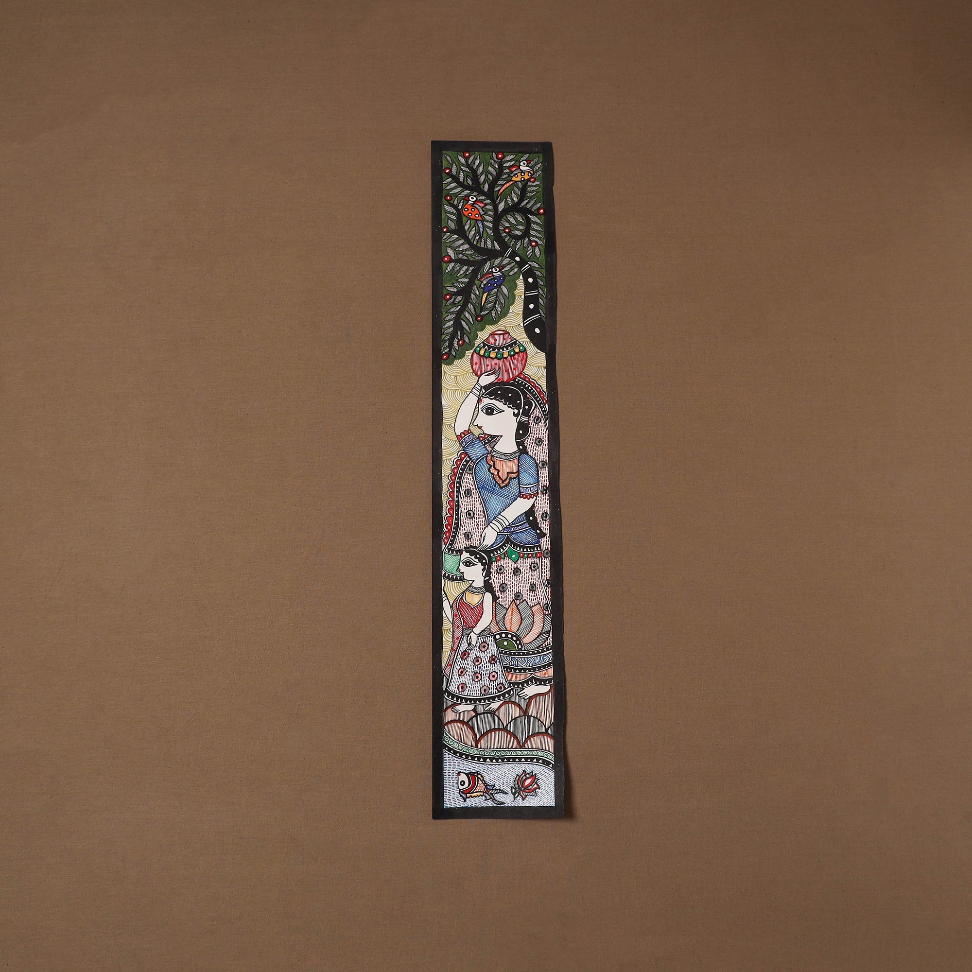 Handpainted madhubani painting by hira devi (30 x 5 in) 50