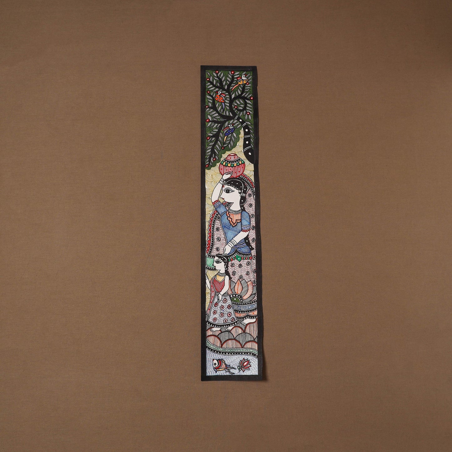 Handpainted madhubani painting by hira devi (30 x 5 in) 50