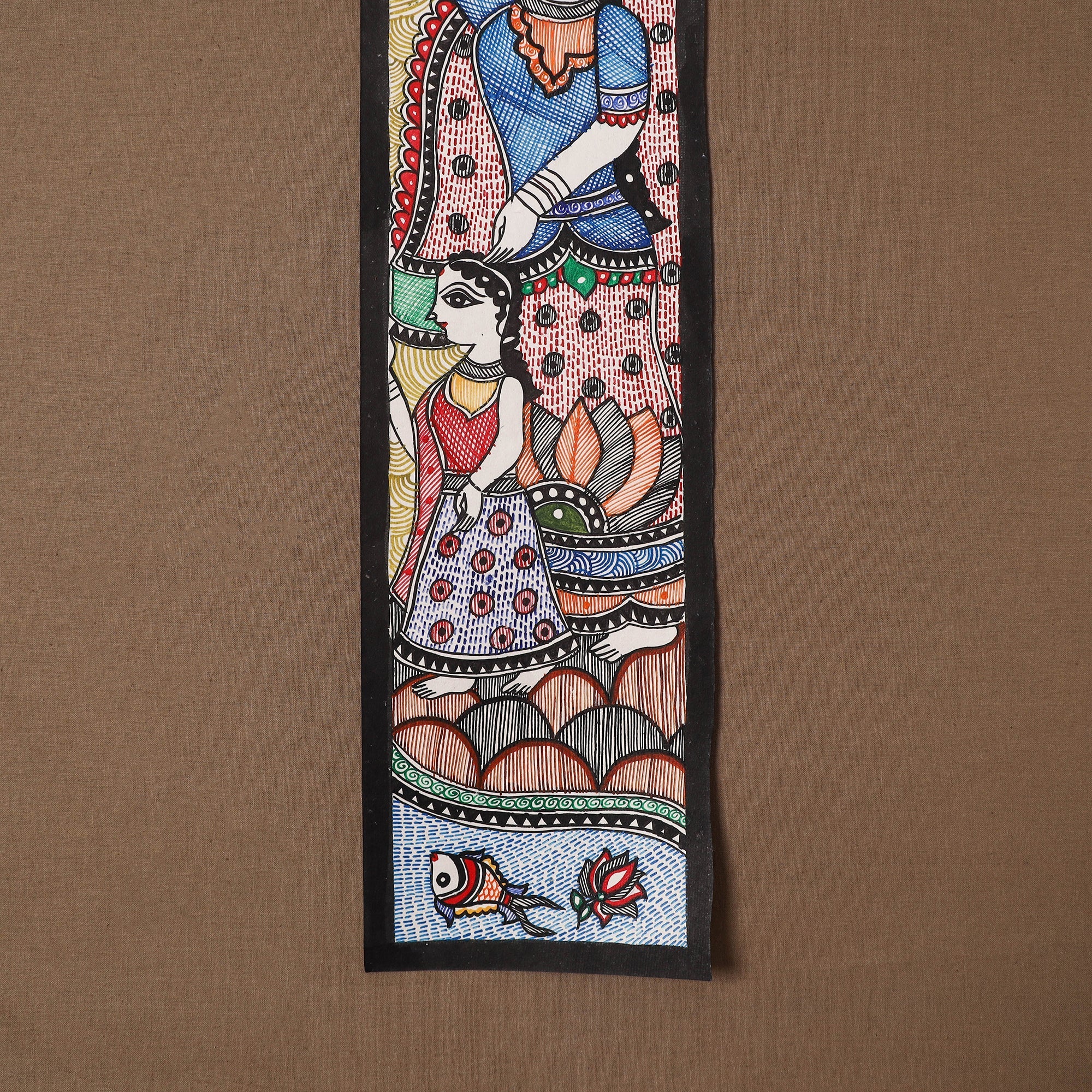 Handpainted madhubani painting by hira devi (30 x 5 in) 50