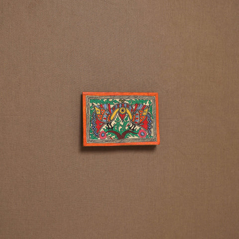 Handpainted madhubani painting by hira devi (4 x 5 in) 152