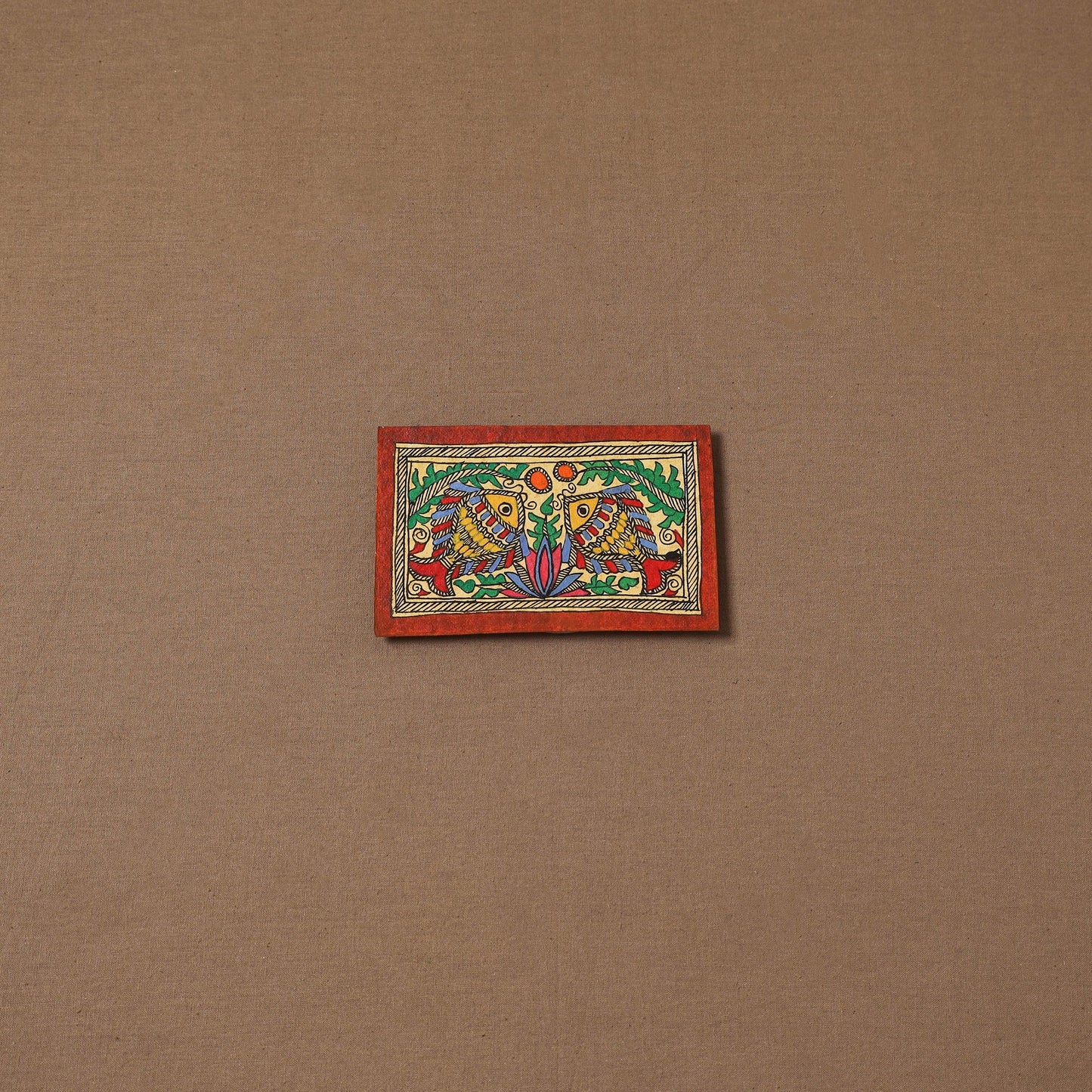 Handpainted madhubani painting by hira devi (4 x 5 in) 153