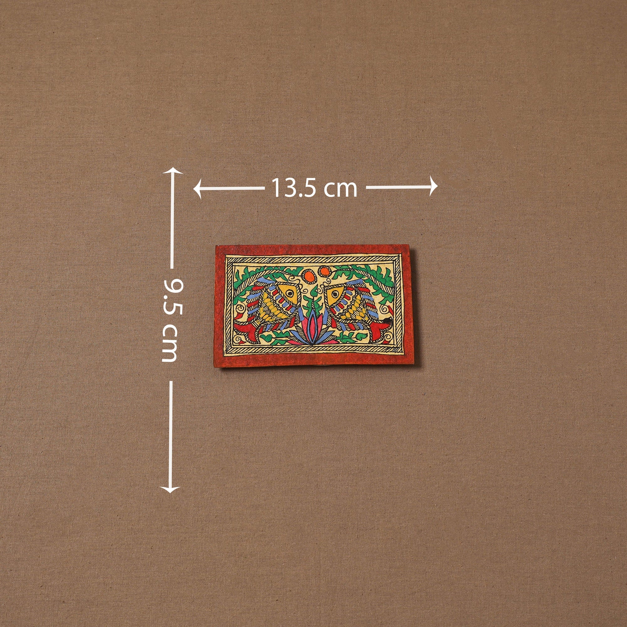 Handpainted madhubani painting by hira devi (4 x 5 in) 153