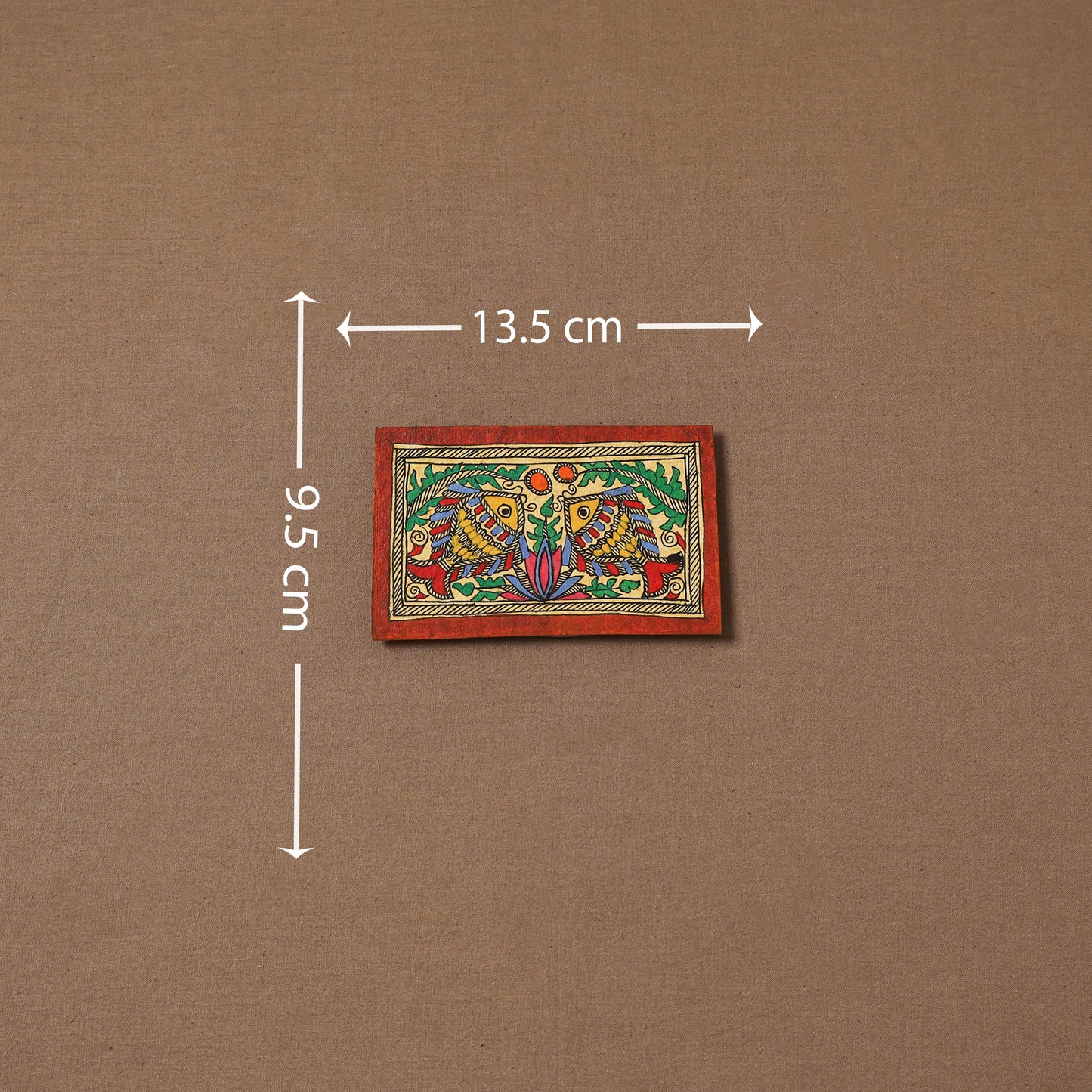 Handpainted madhubani painting by hira devi (4 x 5 in) 153