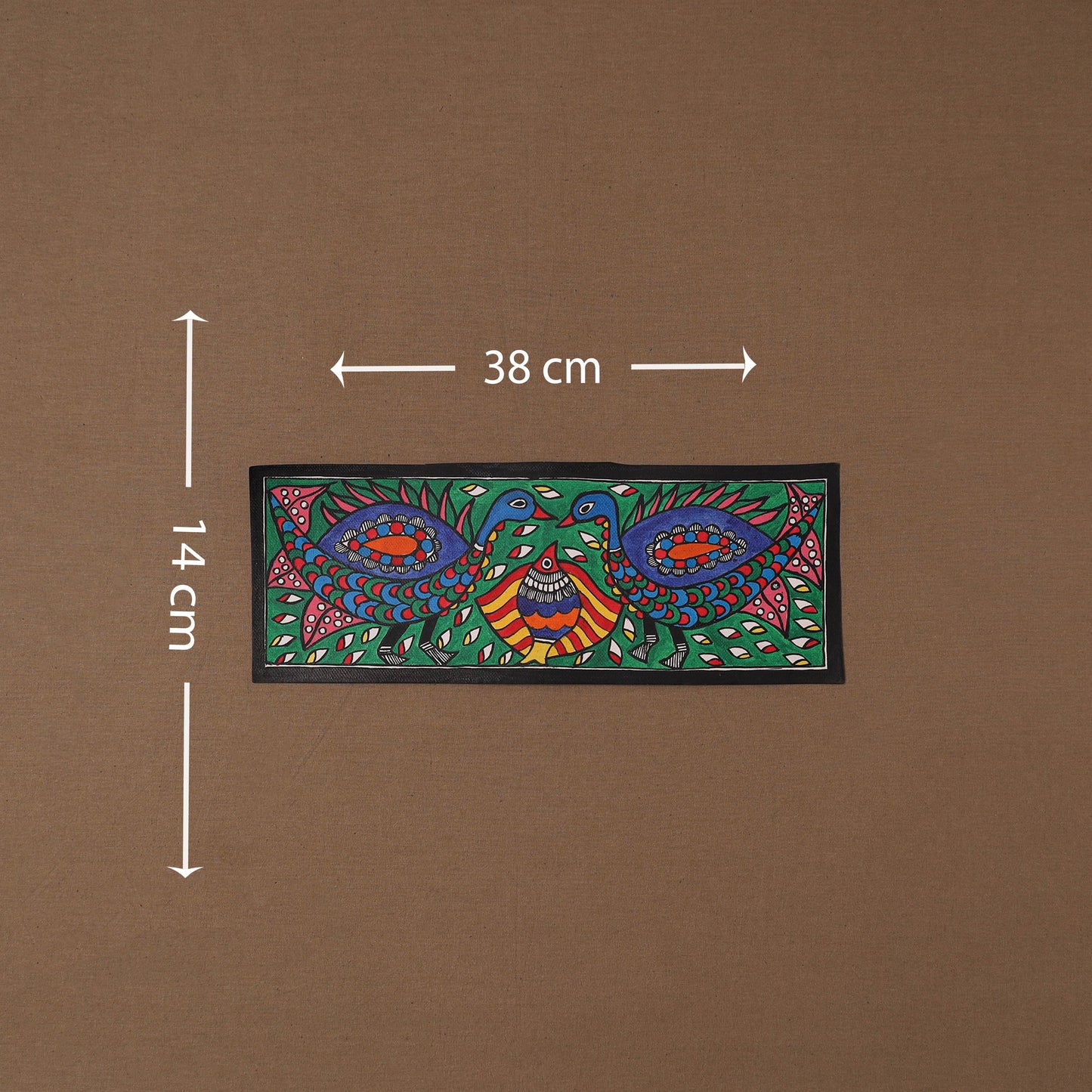 Handpainted madhubani painting by hira devi (5 x 15 in) 51