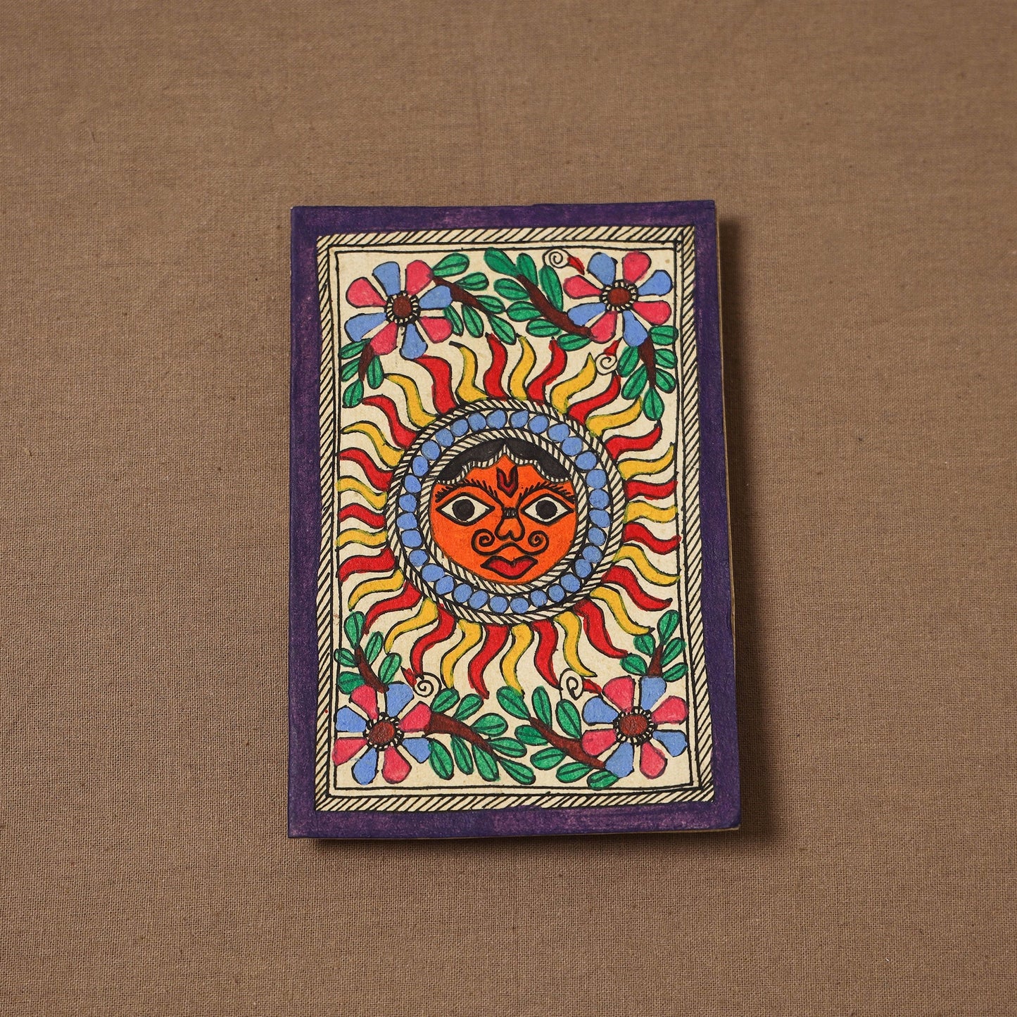 Handpainted madhubani painting by hira devi (5 x 4 in) 151