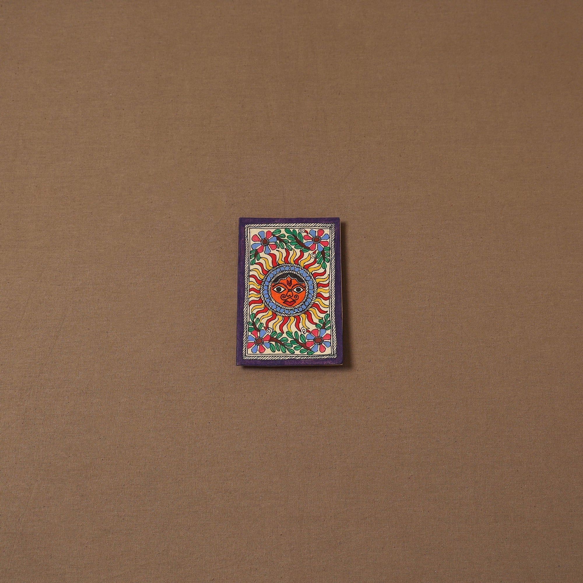 Handpainted madhubani painting by hira devi (5 x 4 in) 151