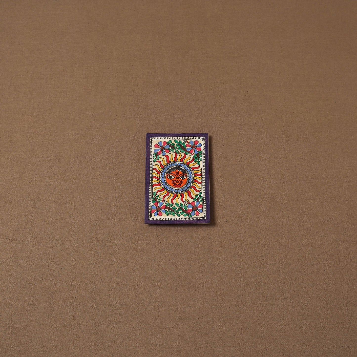 Handpainted madhubani painting by hira devi (5 x 4 in) 151