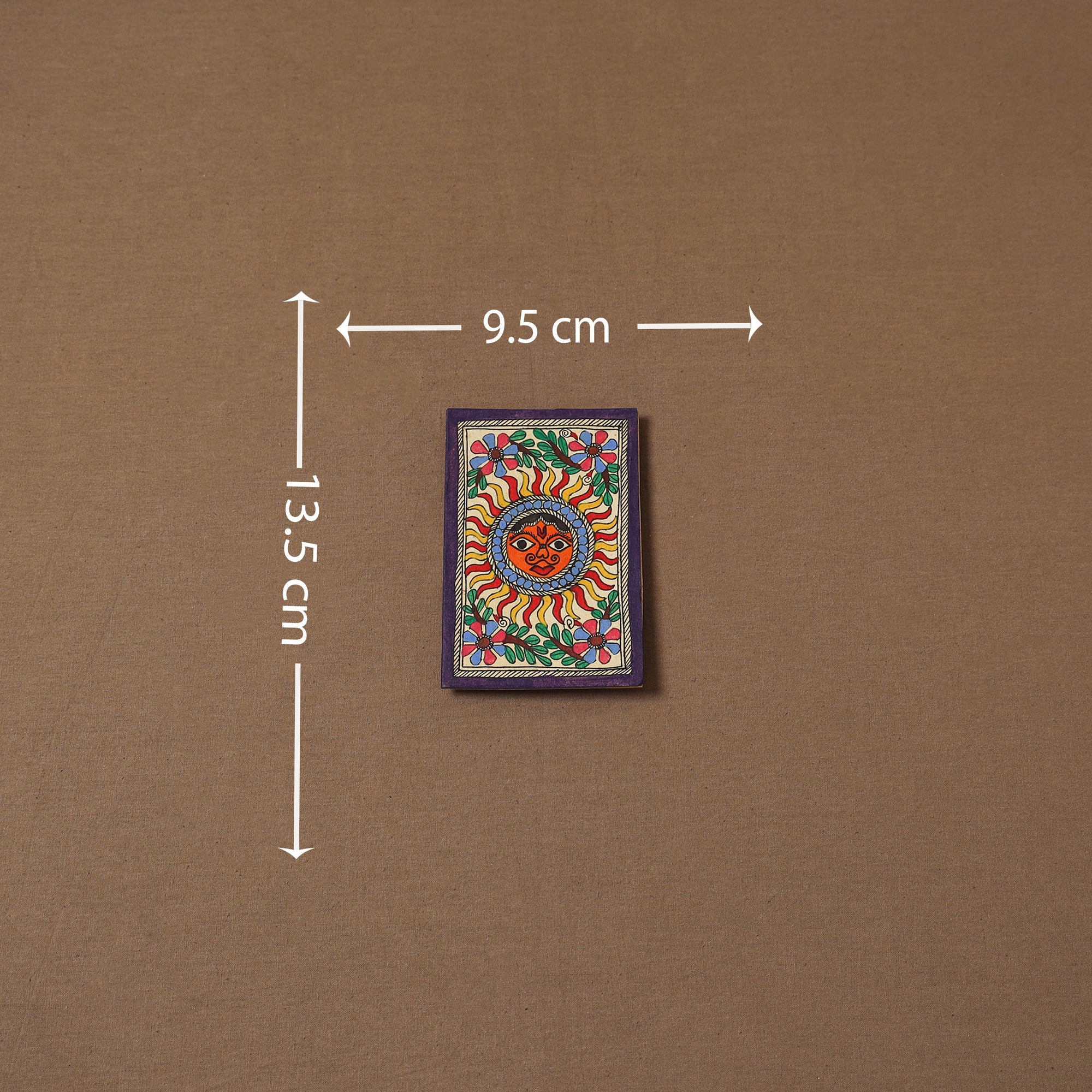 Handpainted madhubani painting by hira devi (5 x 4 in) 151