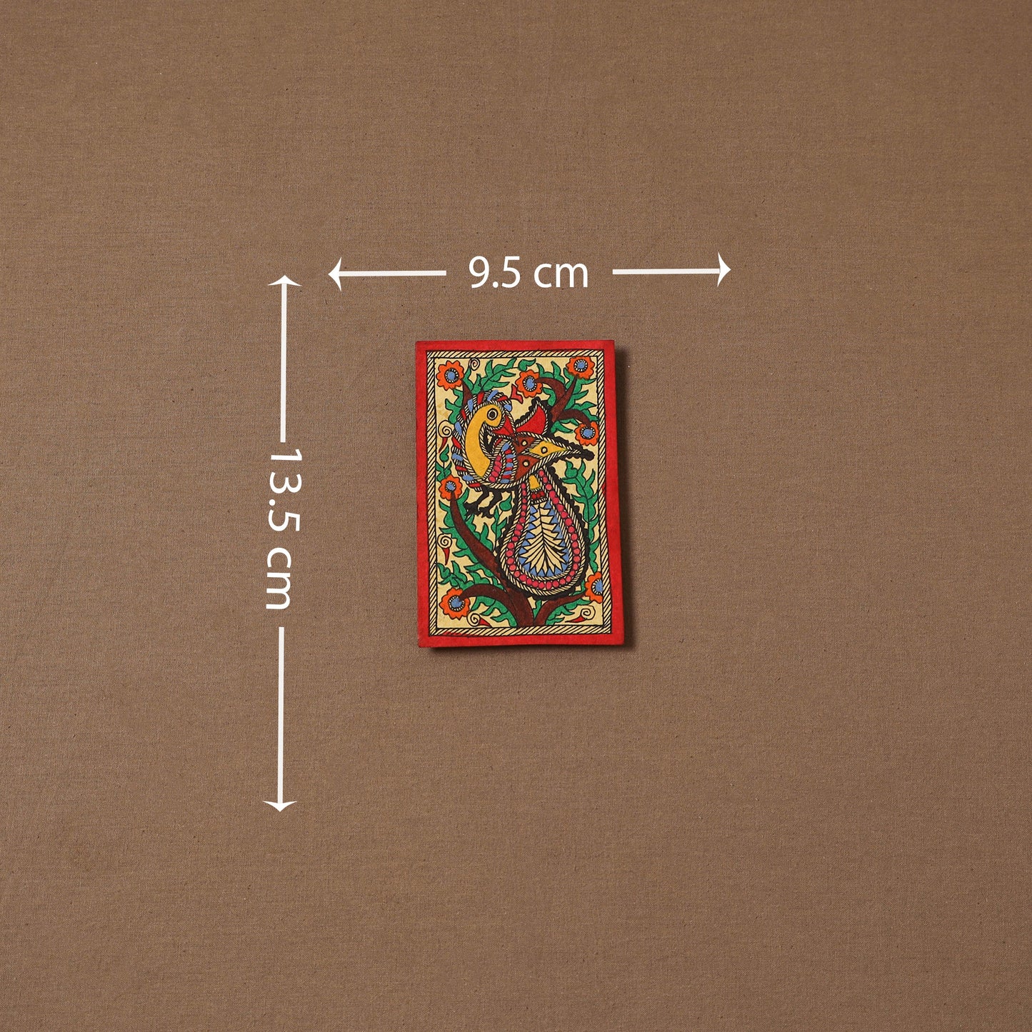 Handpainted madhubani painting by hira devi (5 x 4 in) 154