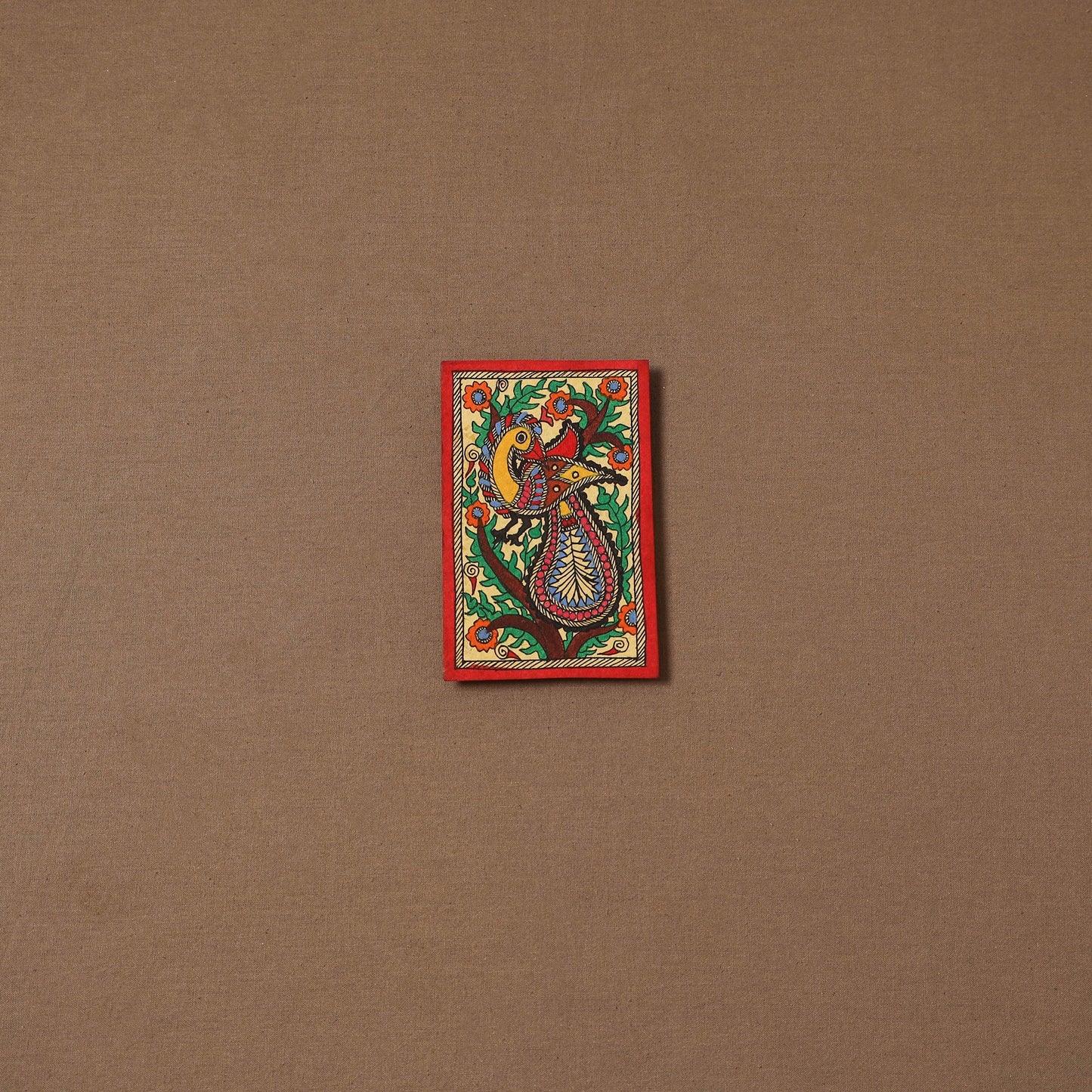 Handpainted madhubani painting by hira devi (5 x 4 in) 154