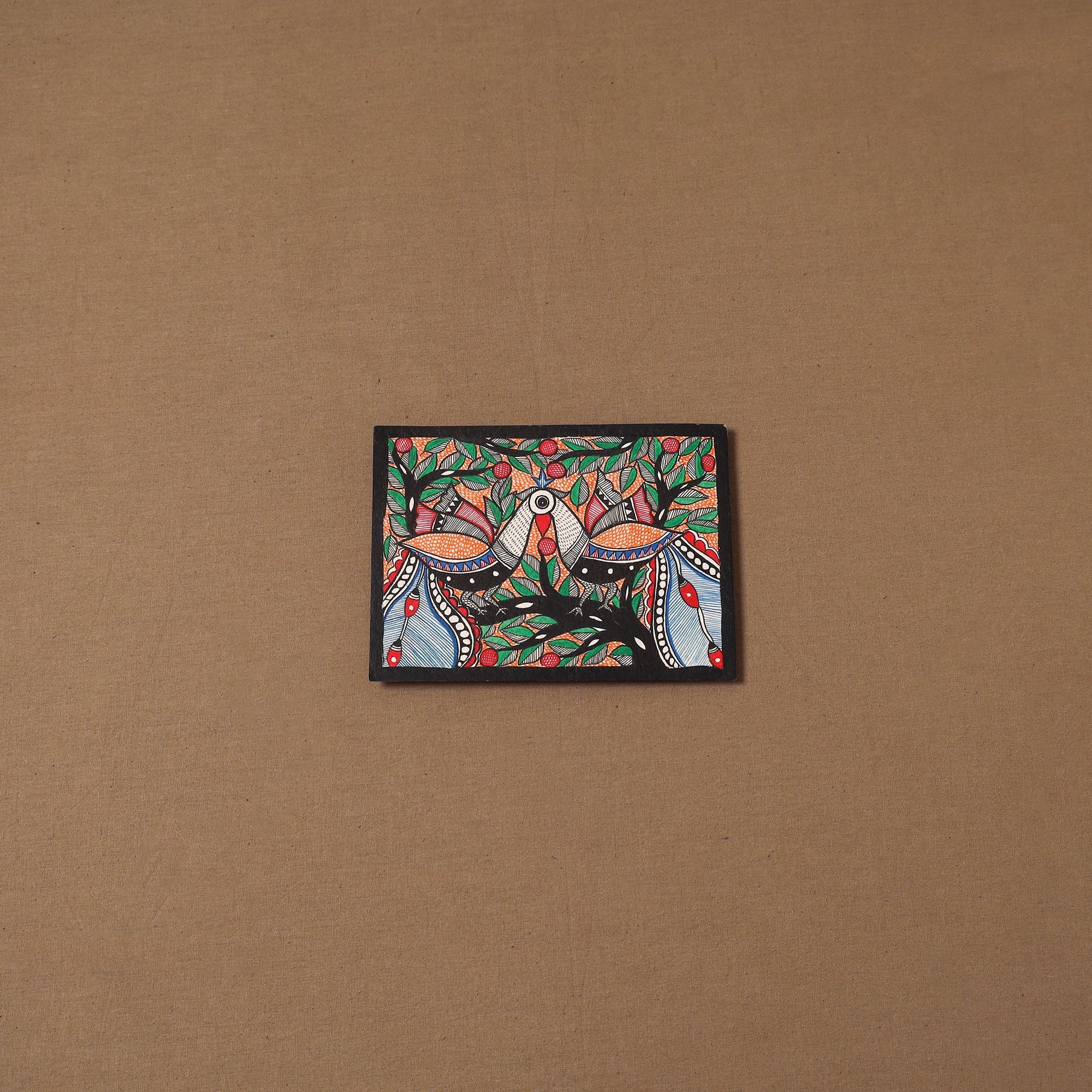 Handpainted madhubani painting by hira devi (5 x 7 in) 145