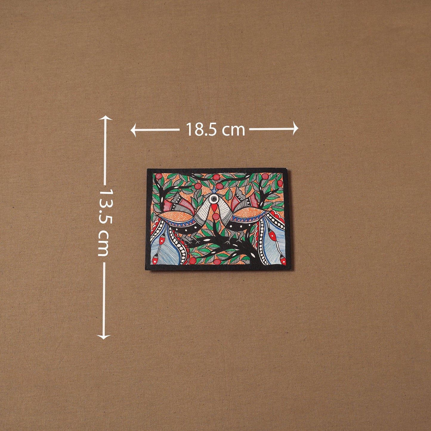 Handpainted madhubani painting by hira devi (5 x 7 in) 145