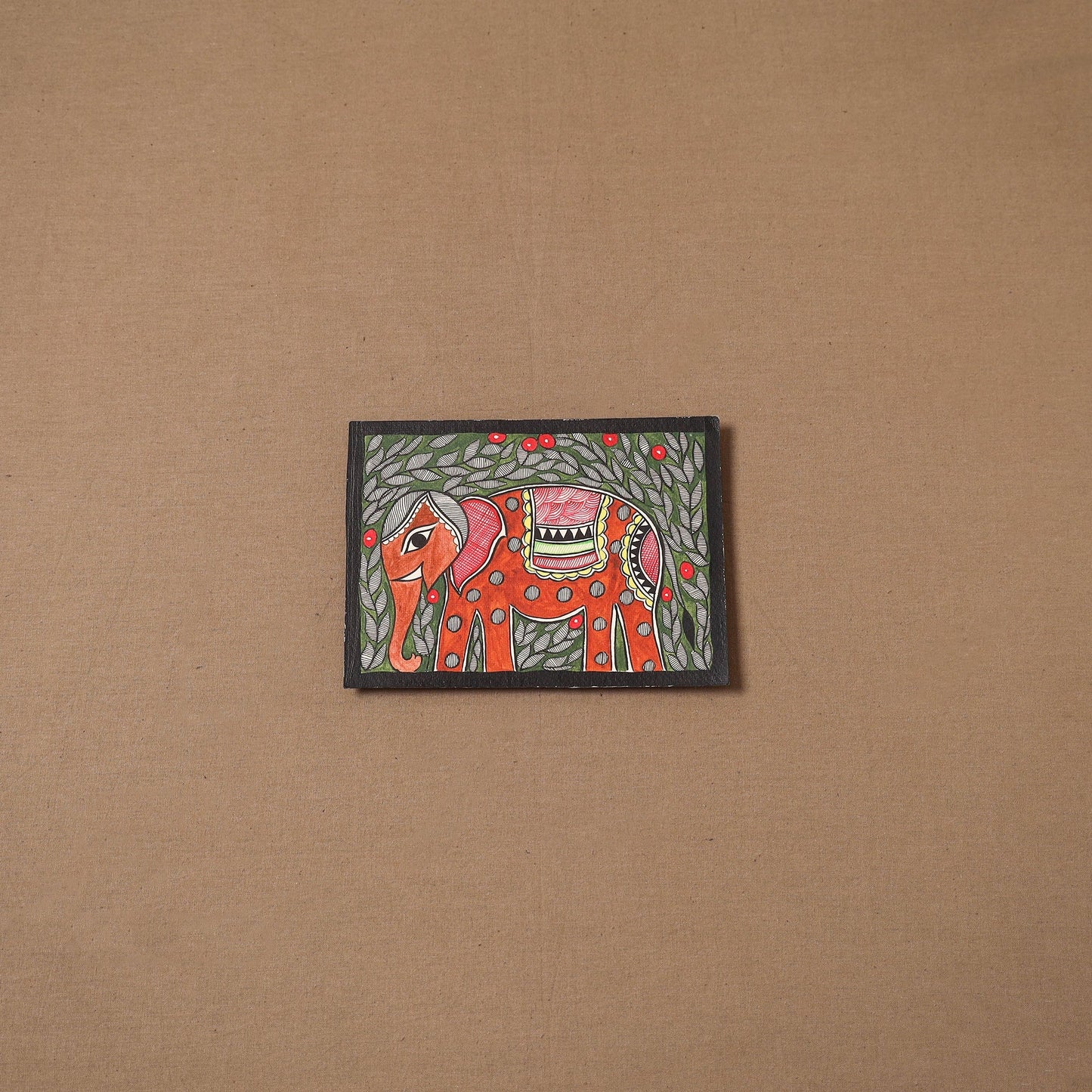 Handpainted madhubani painting by hira devi (5 x 7 in) 146