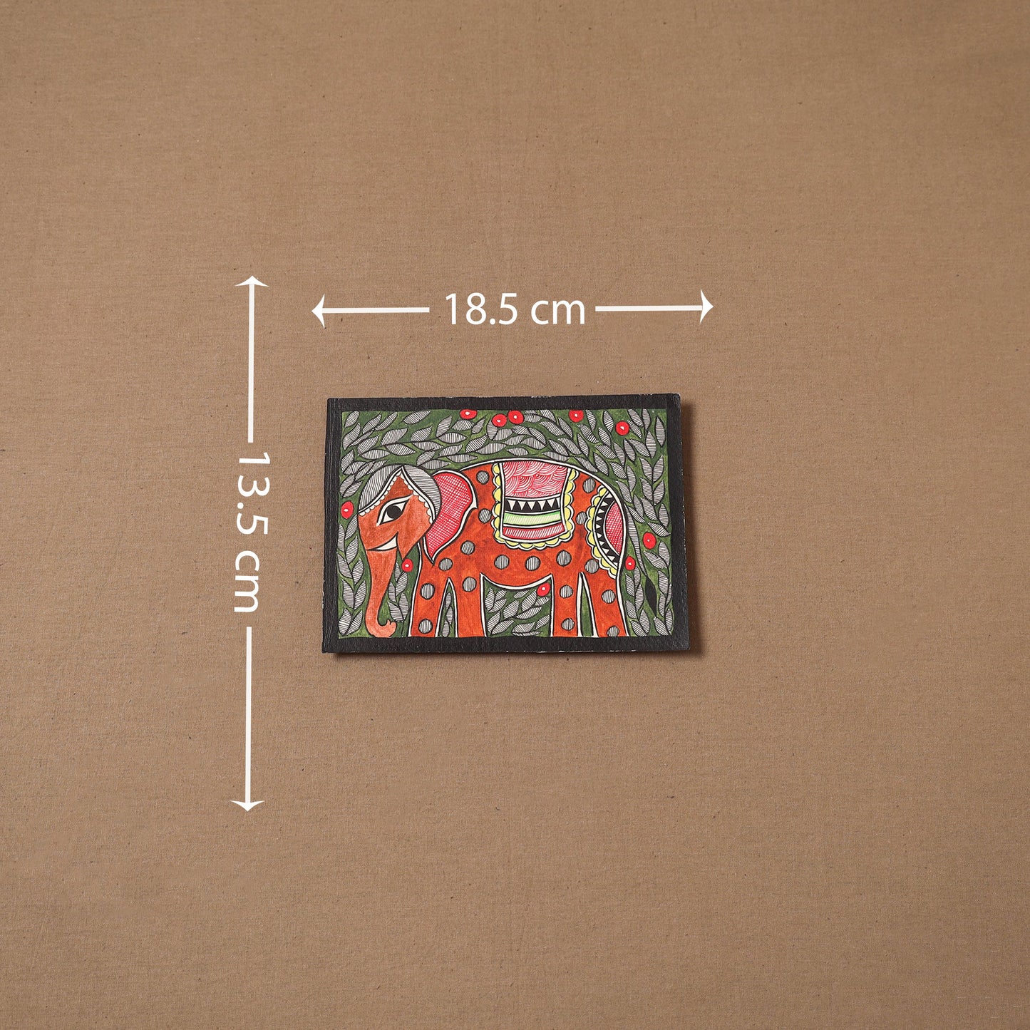 Handpainted madhubani painting by hira devi (5 x 7 in) 146