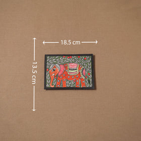 Handpainted madhubani painting by hira devi (5 x 7 in) 146