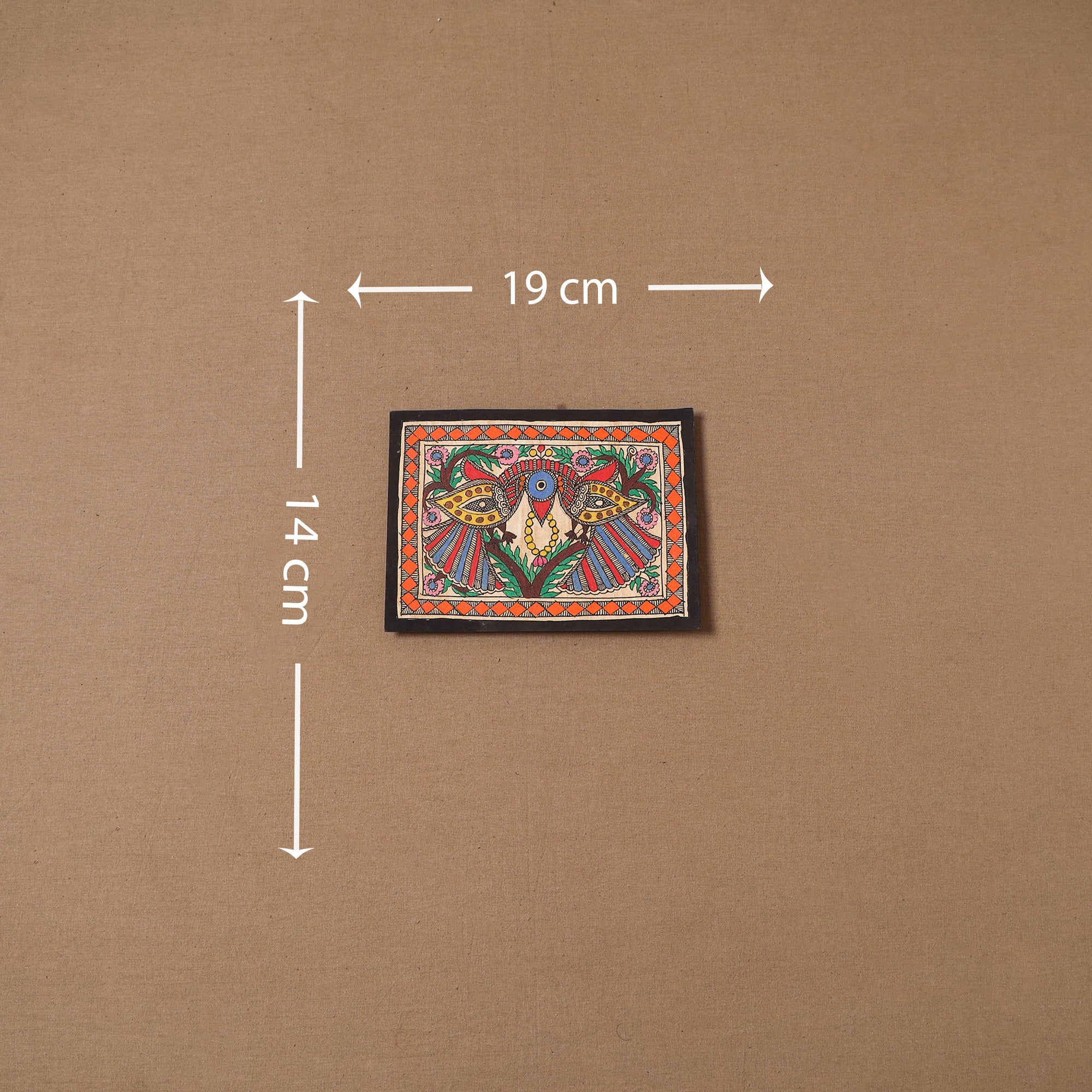 Handpainted madhubani painting by hira devi (5 x 7 in) 181