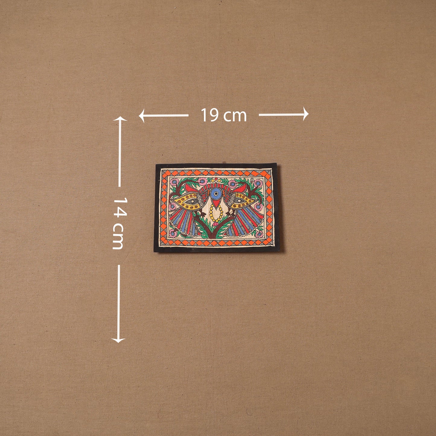 Handpainted madhubani painting by hira devi (5 x 7 in) 181