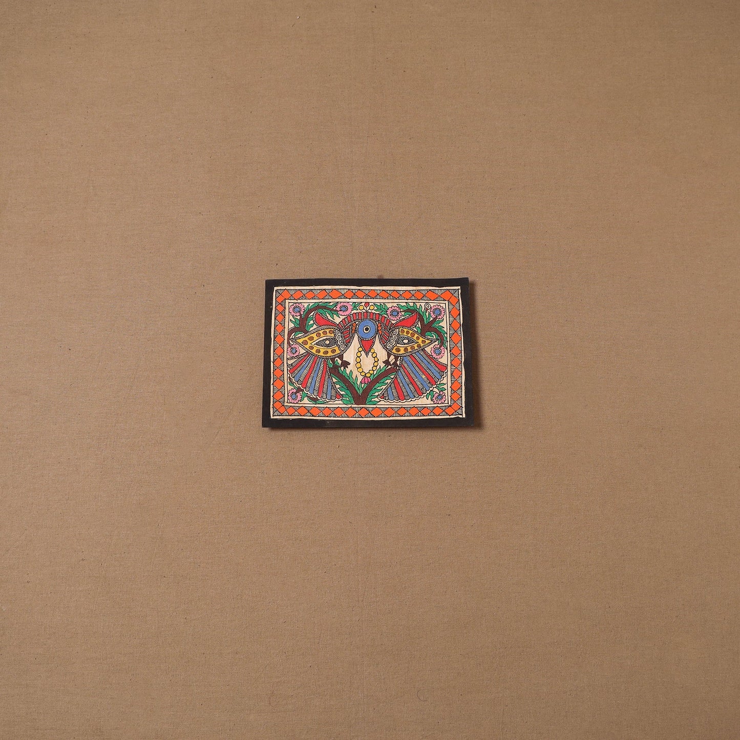 Handpainted madhubani painting by hira devi (5 x 7 in) 181