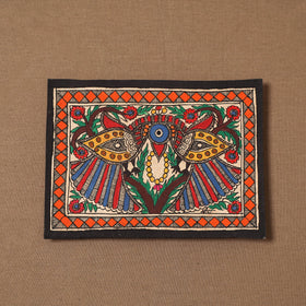 Handpainted madhubani painting by hira devi (5 x 7 in) 182