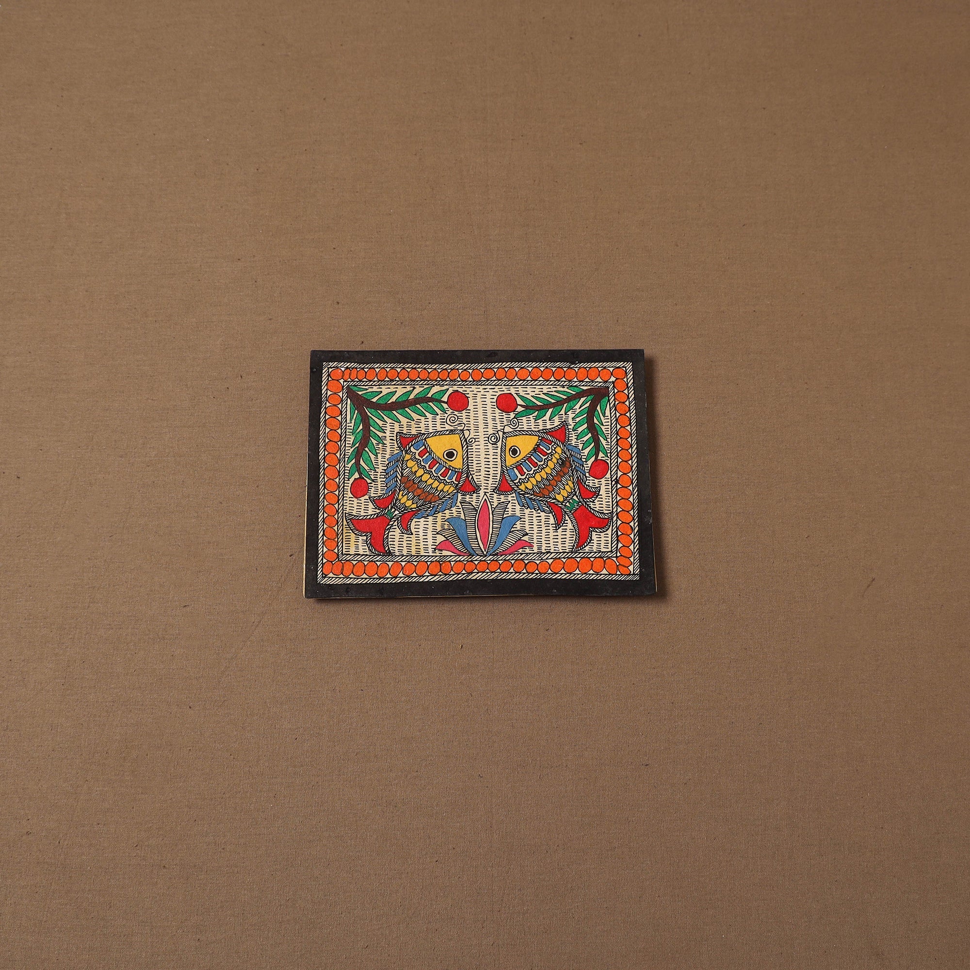 Handpainted madhubani painting by hira devi (5 x 7 in) 184