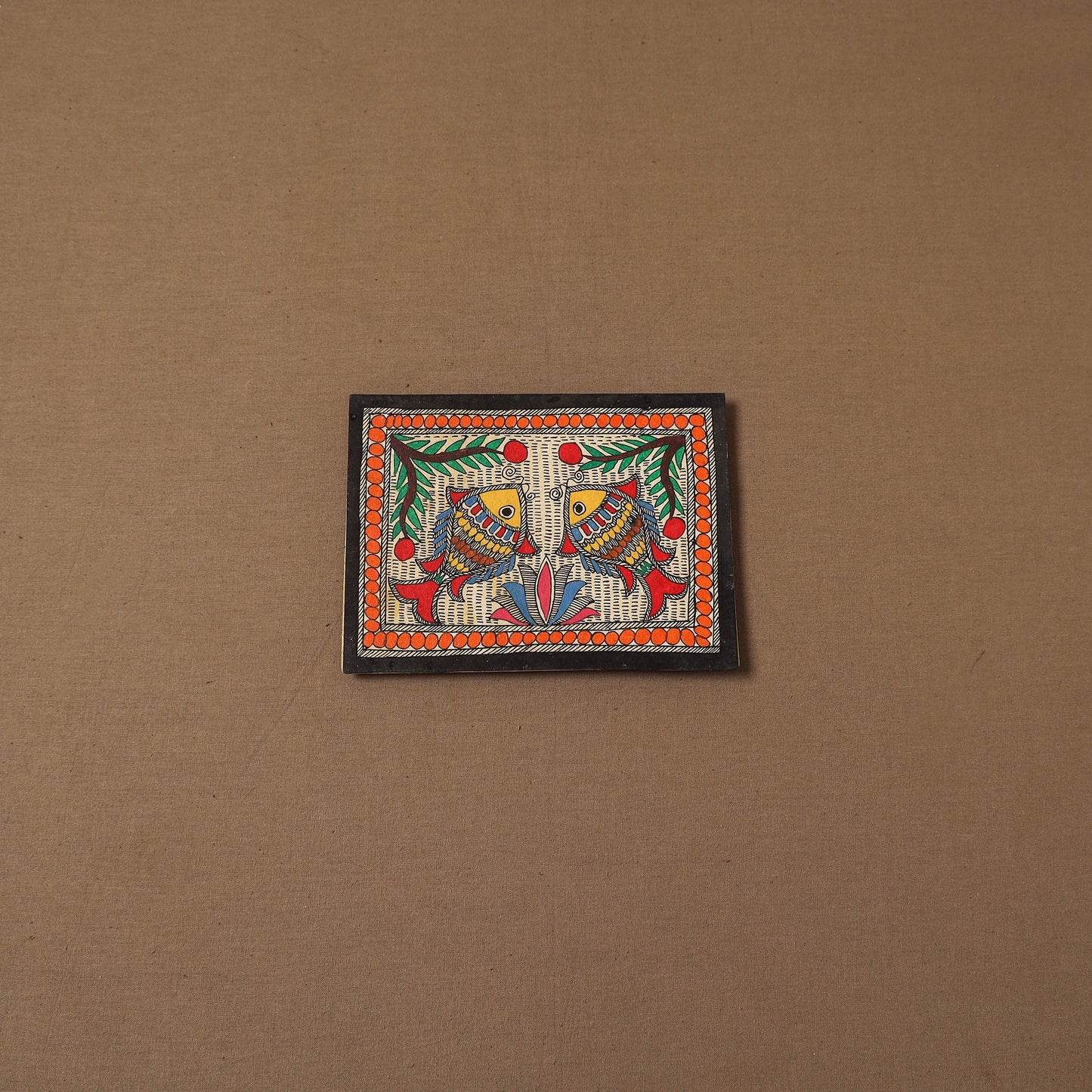 Handpainted madhubani painting by hira devi (5 x 7 in) 184