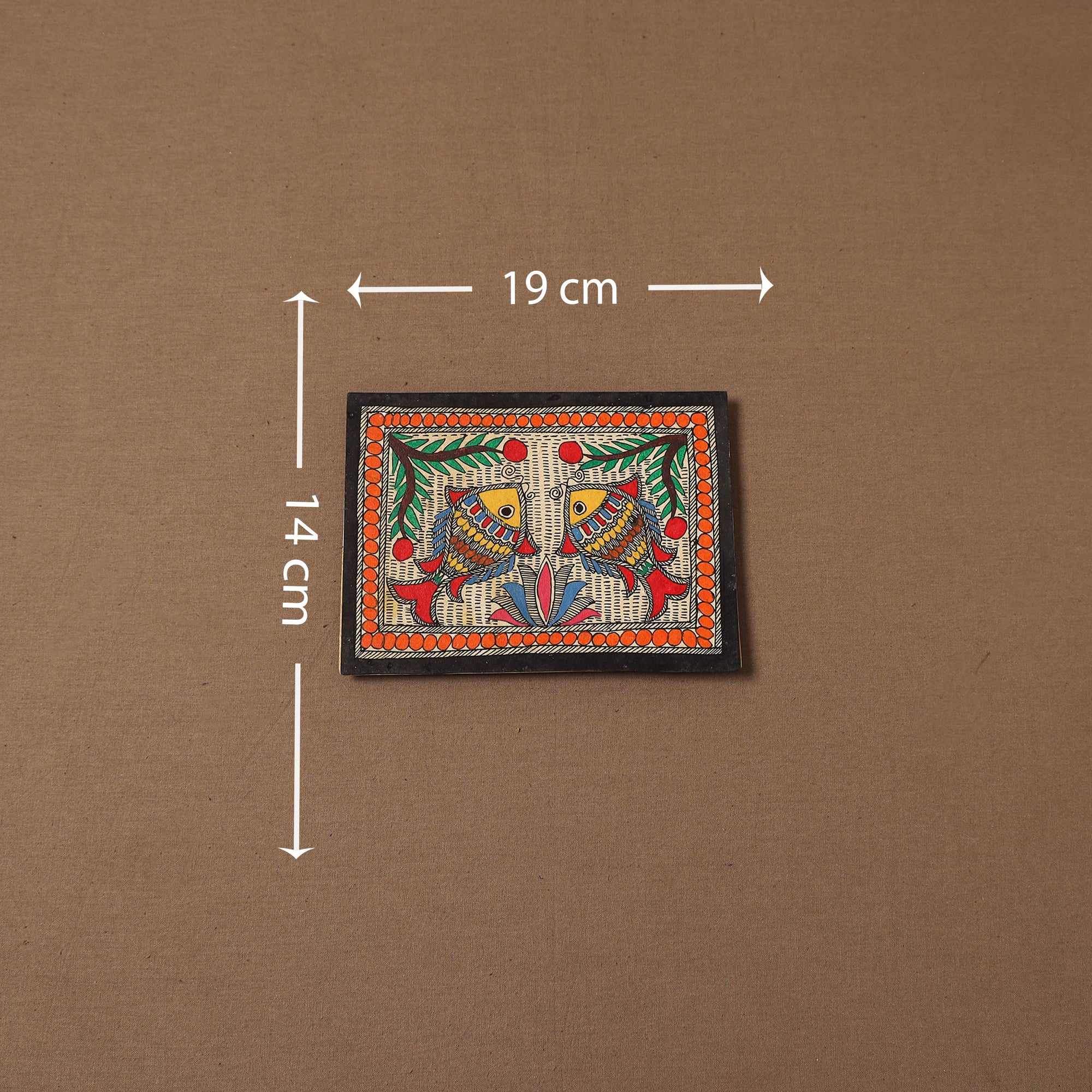 Handpainted madhubani painting by hira devi (5 x 7 in) 184