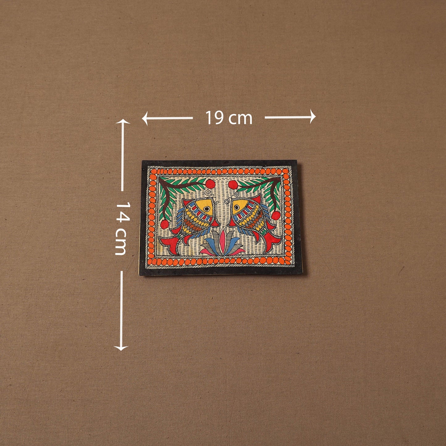 Handpainted madhubani painting by hira devi (5 x 7 in) 184