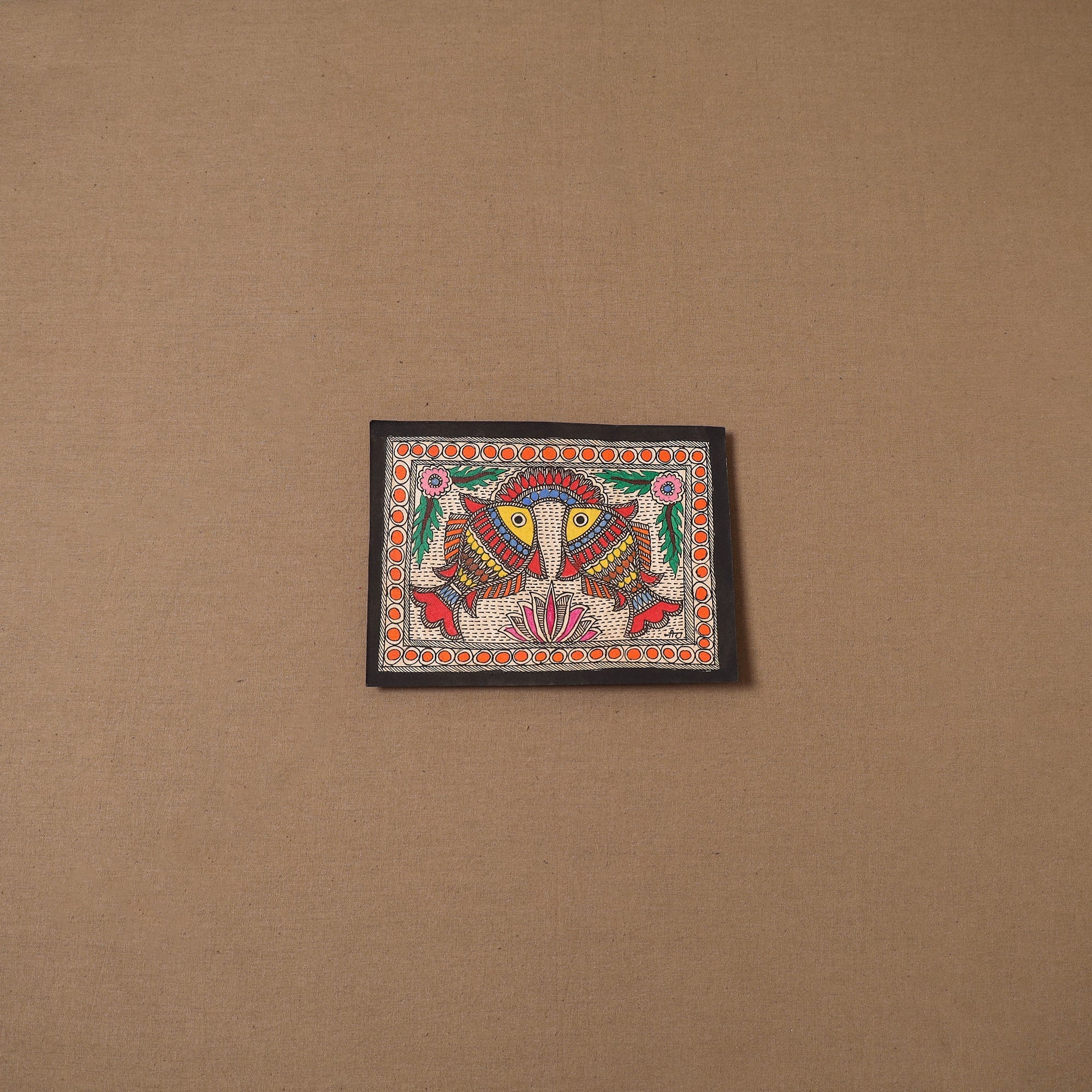 Handpainted madhubani painting by hira devi (5 x 7 in) 185