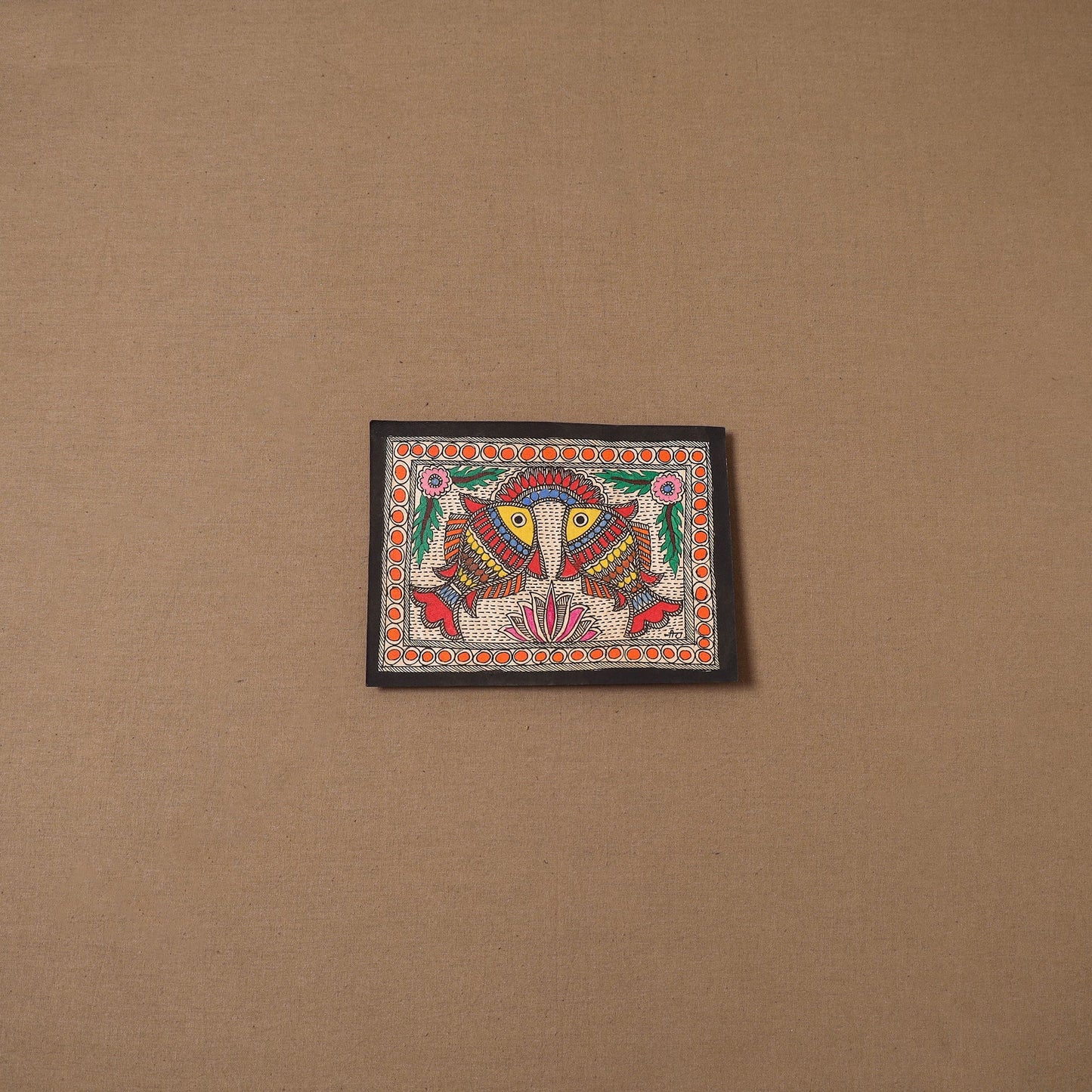 Handpainted madhubani painting by hira devi (5 x 7 in) 185