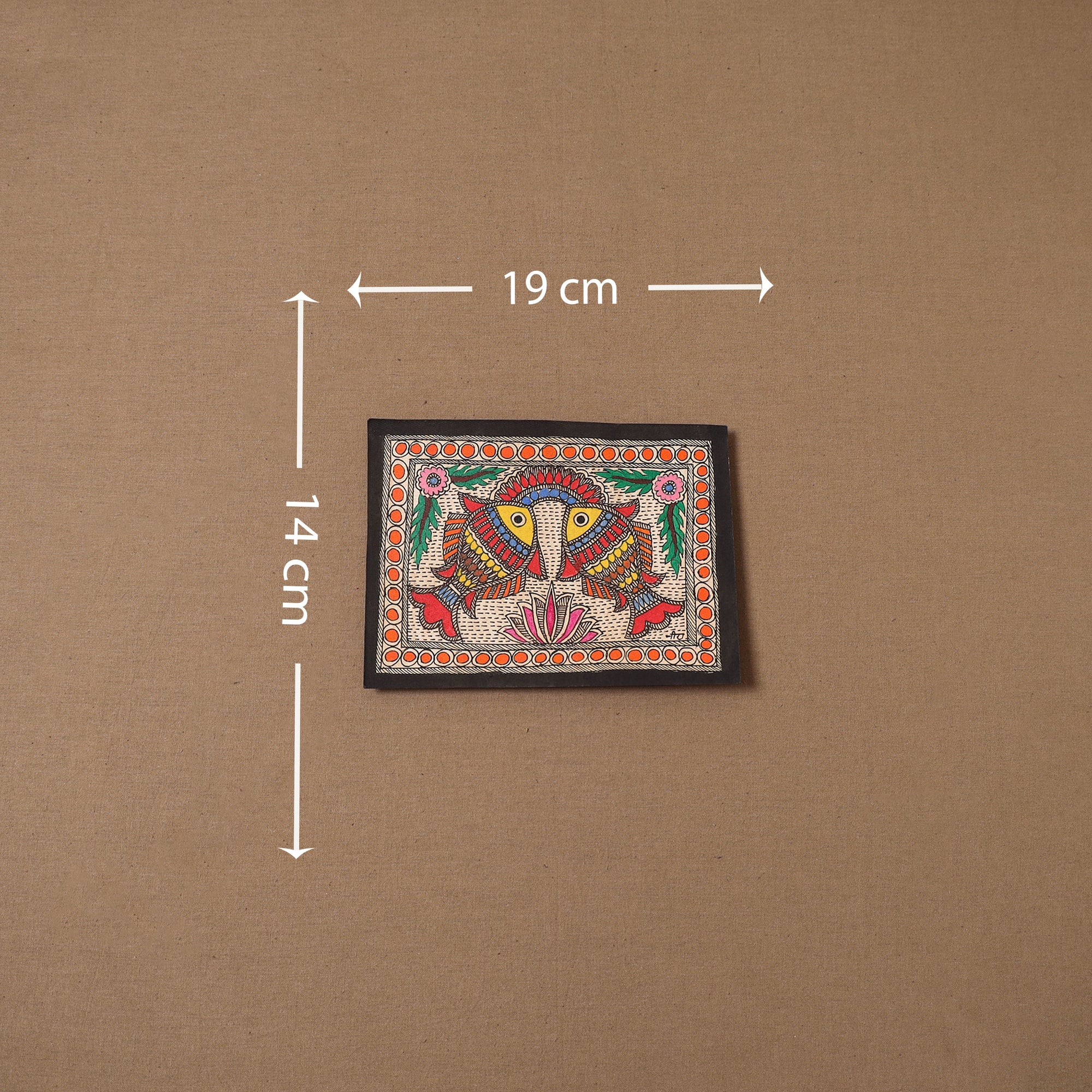 Handpainted madhubani painting by hira devi (5 x 7 in) 185