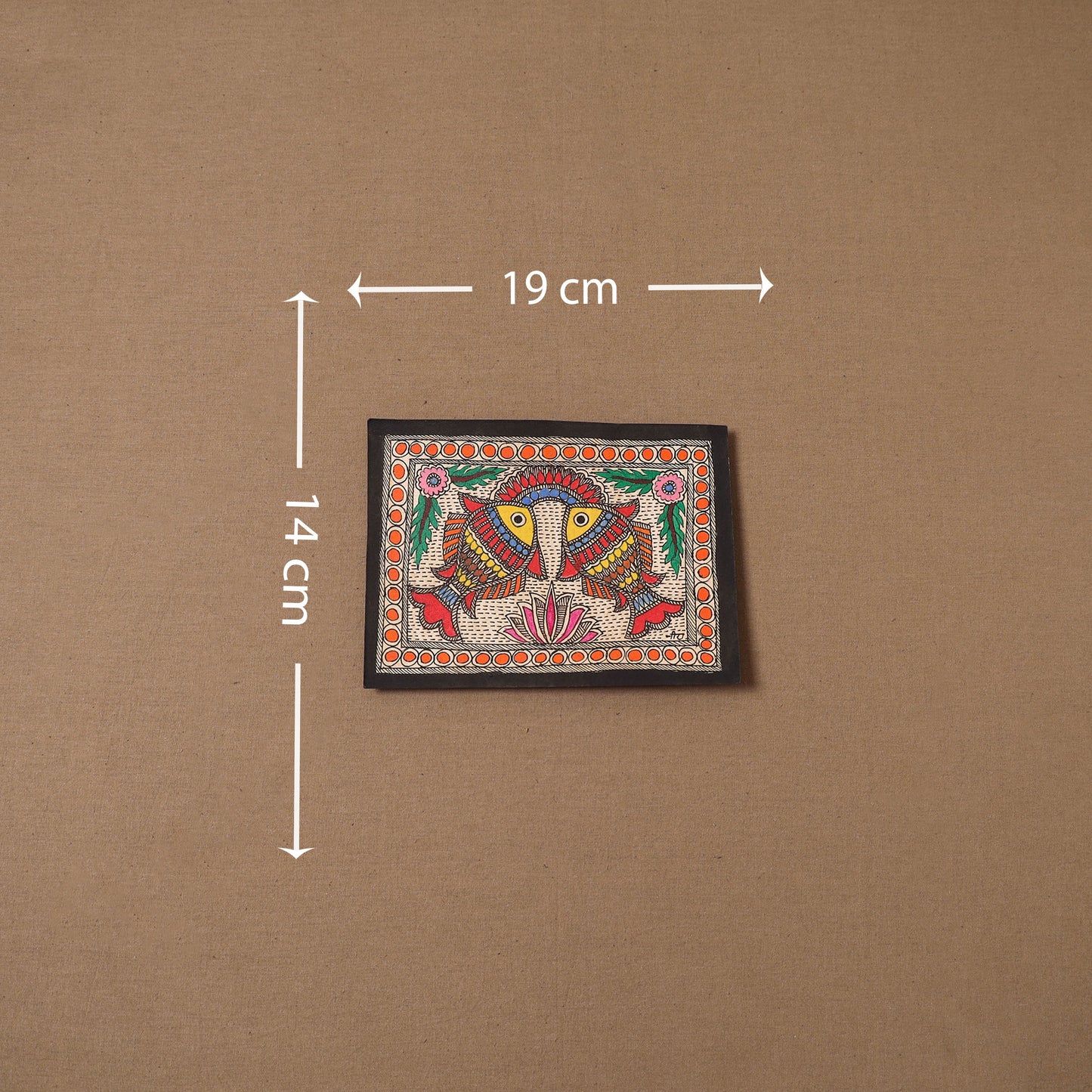 Handpainted madhubani painting by hira devi (5 x 7 in) 185