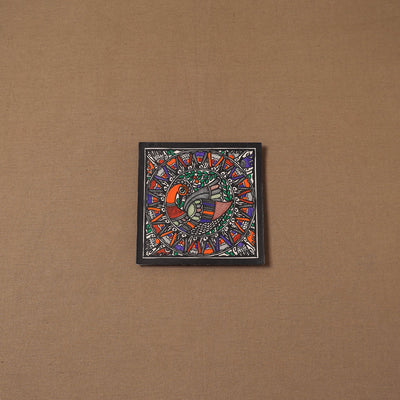 Handpainted madhubani painting by hira devi (6 x 6 in) 136