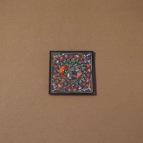 Handpainted madhubani painting by hira devi (6 x 6 in) 136